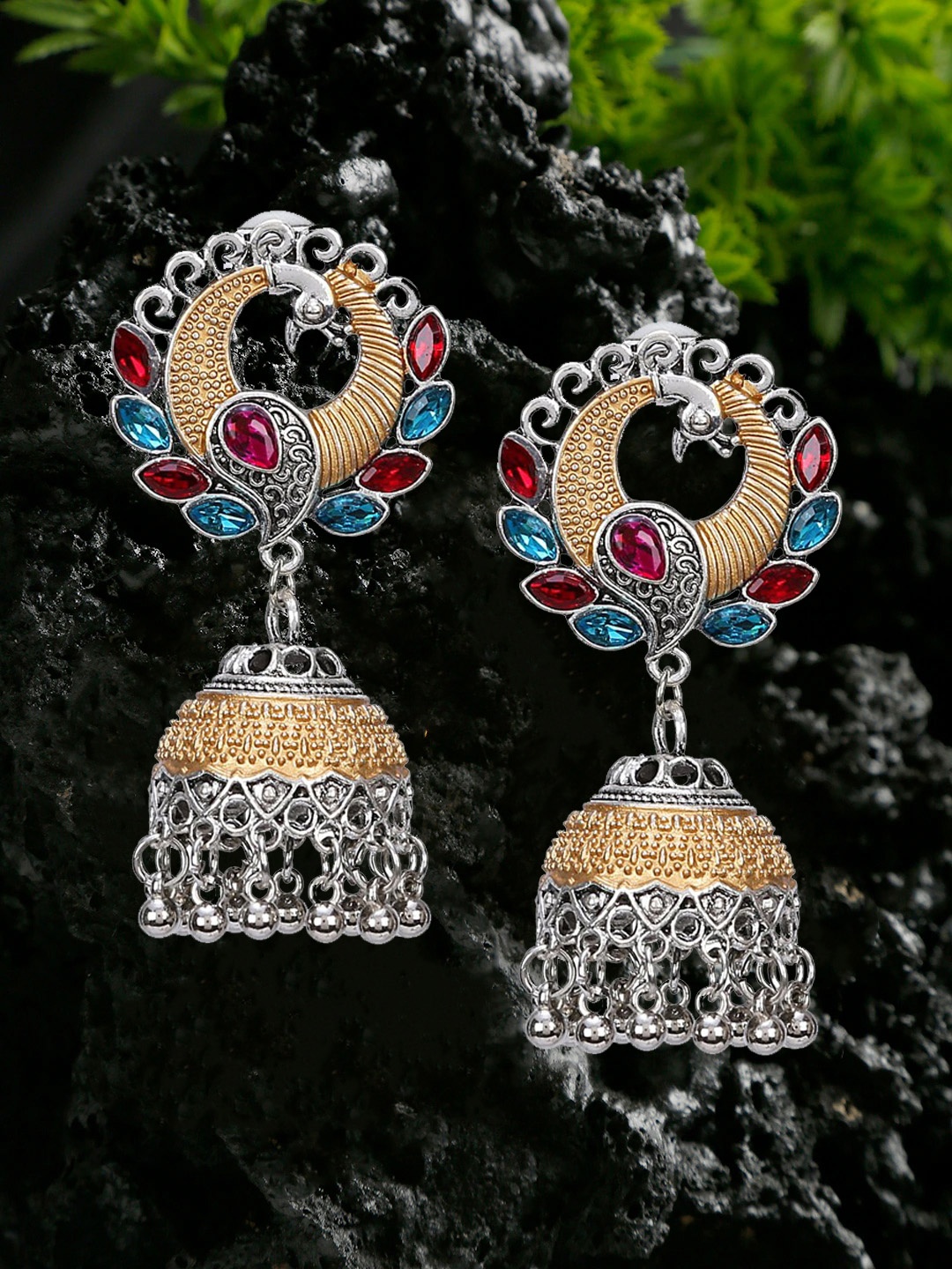 

YouBella Multicoloured Dome Shaped Jhumkas, Multi