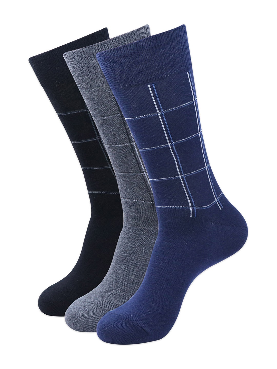 

Balenzia Men Pack Of 3 Assorted Calf-Length Socks