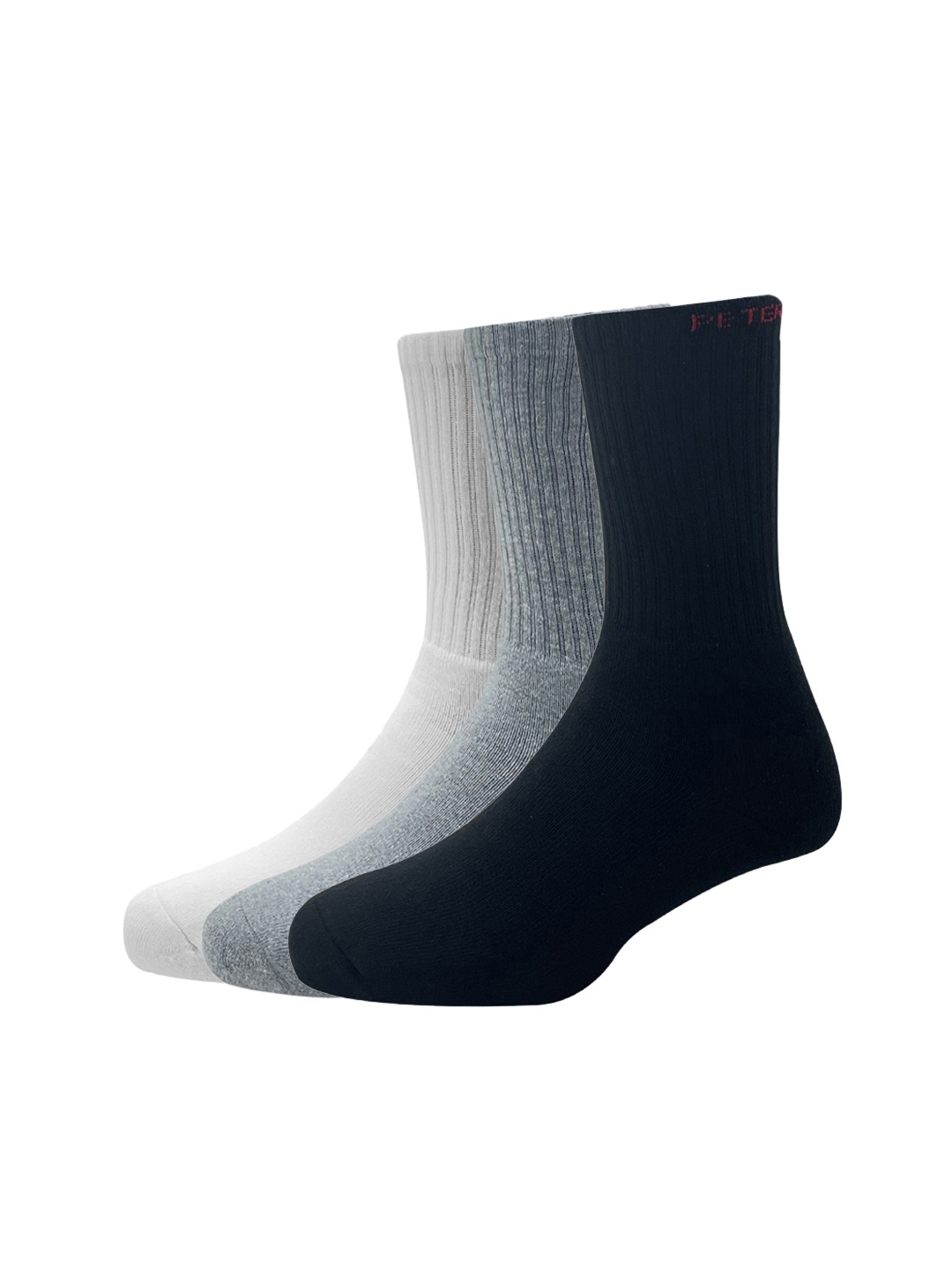 

Peter England Men Pack Of 3 Solid Calf-Length Socks, Black