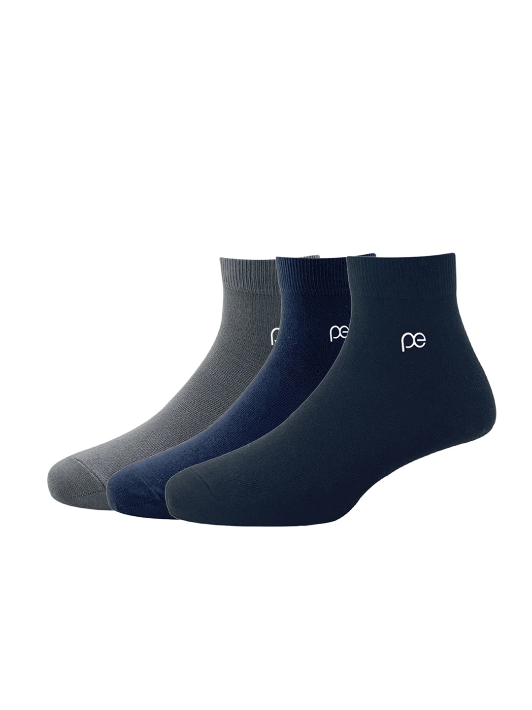 

Peter England Men Pack Of 3 Solid Above Ankle Socks, Black