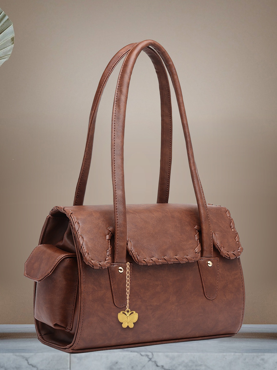 

Butterflies Coffee Brown Handbag