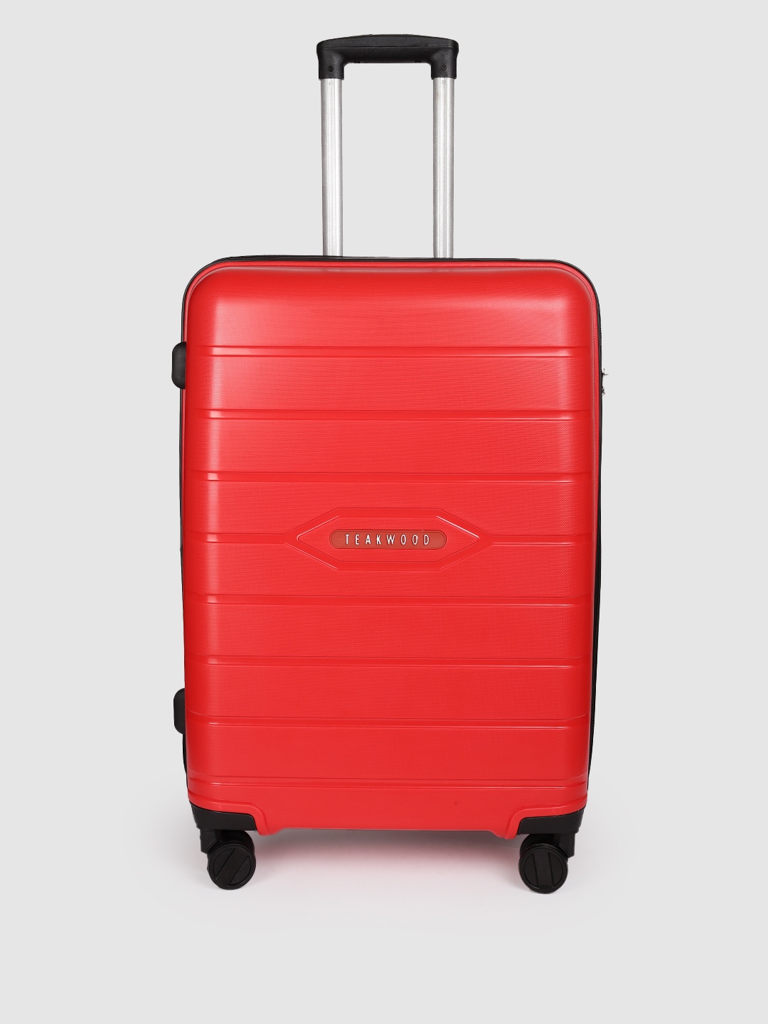 

Teakwood Leathers Vibes Textured Hard-Sided Medium Trolley Suitcase-50 L, Red