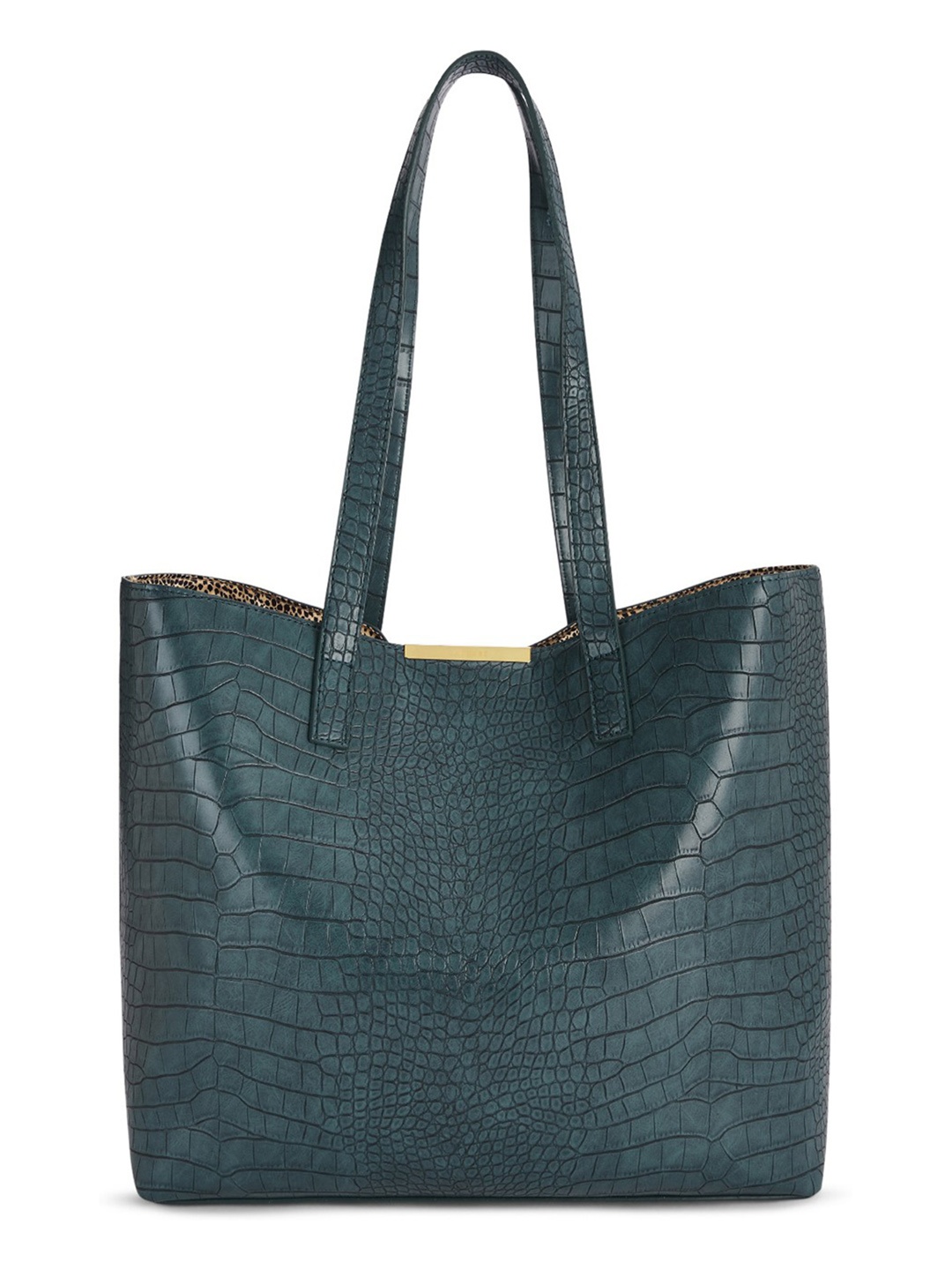 

Caprese Teal Blue PU Oversized Shopper Tote Bag