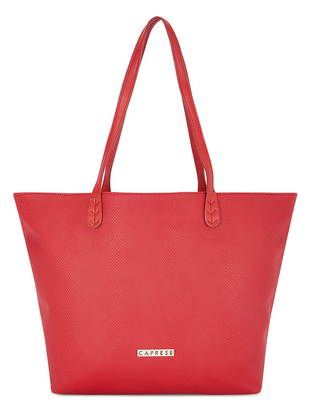 

Caprese Red Snakeskin Textured Tote Bag