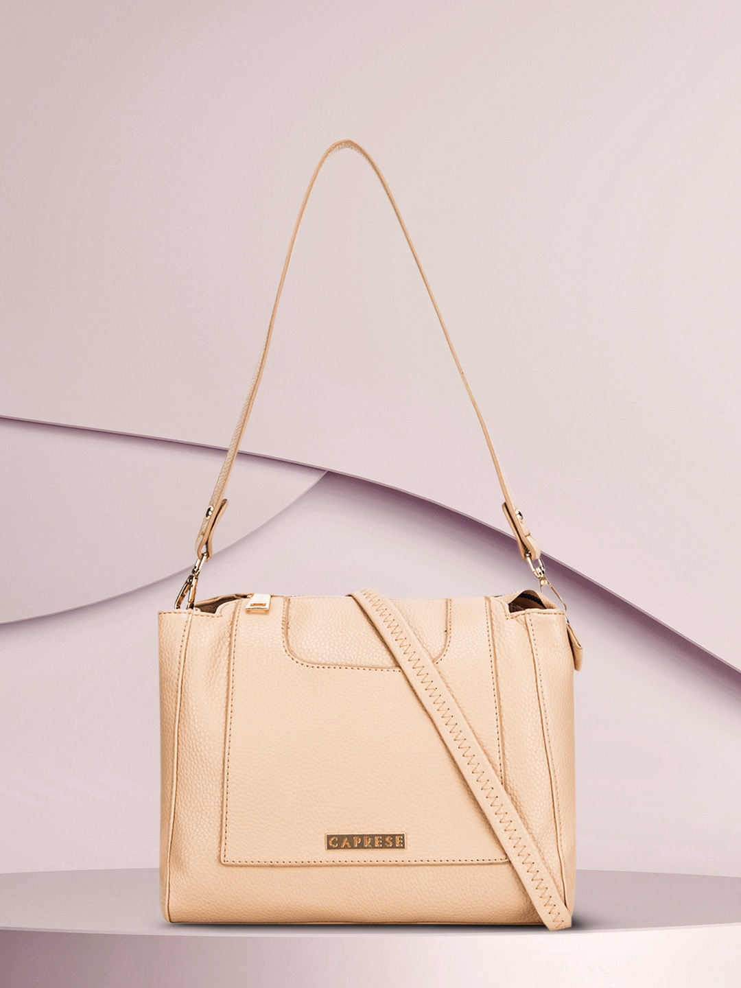 

Caprese Peach-Coloured Solid Shoulder Bag