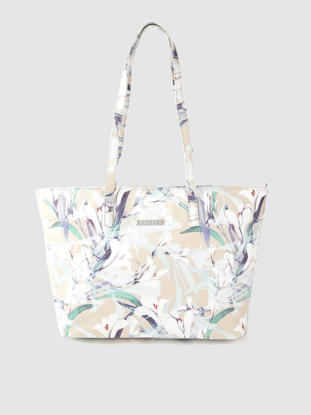

Caprese Beige & White Floral Print Shopper Tote Bag