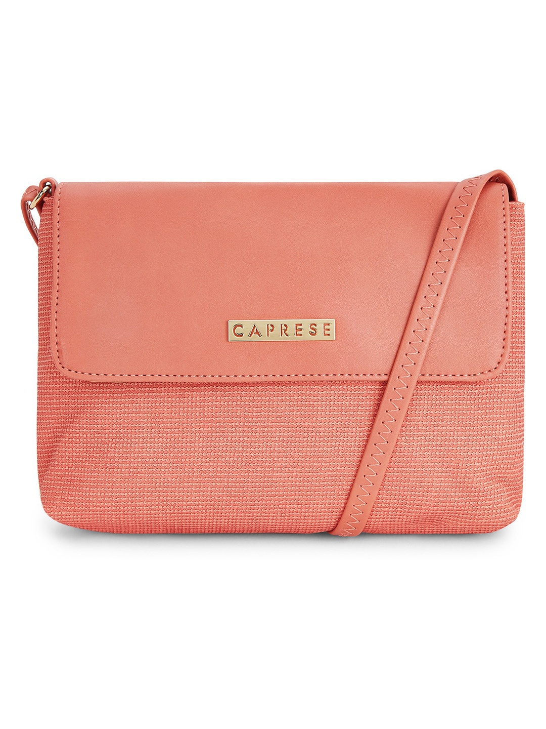 

Caprese Peach-Coloured Textured Sling Bag