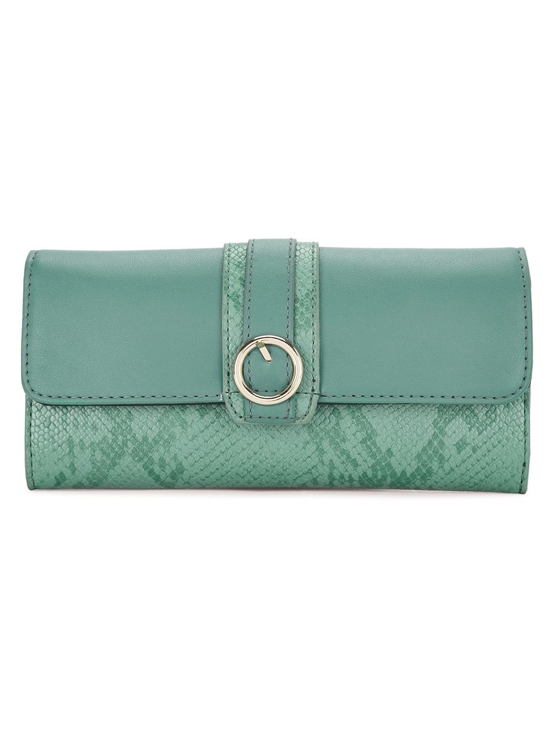 

Caprese Women Green Snakeskin Textured Three Fold Wallet