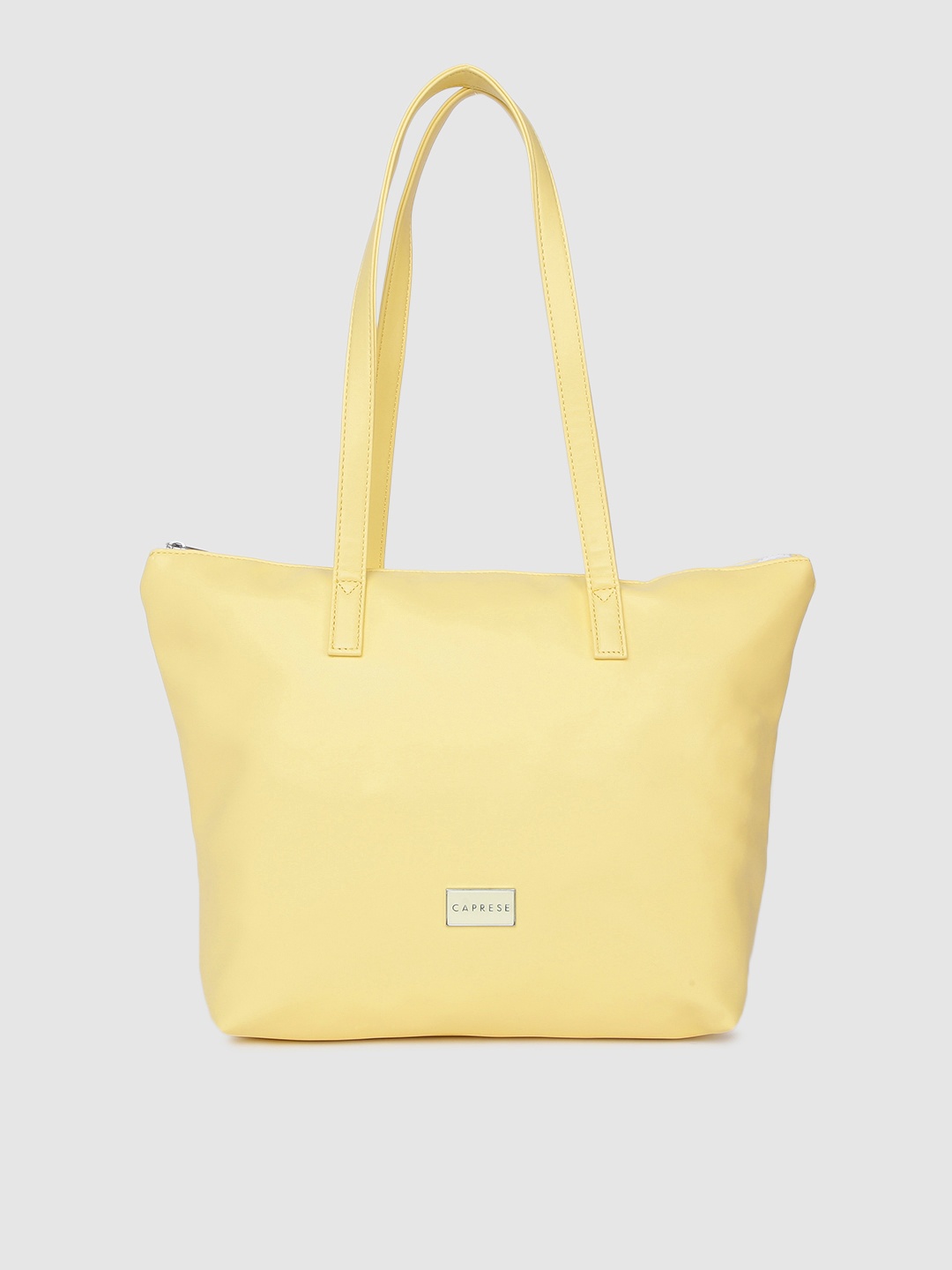 

Caprese Yellow VANILLA Leather Structured Shoulder Bag
