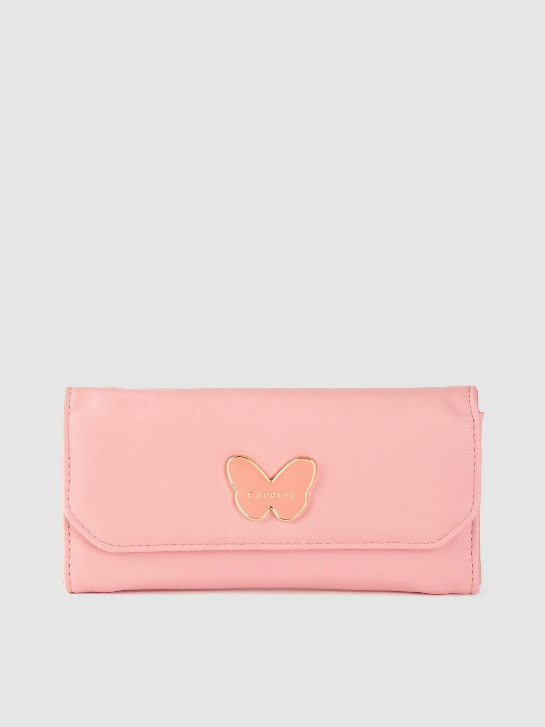 

Caprese Women Peach-Coloured Solid Two Fold Wallet