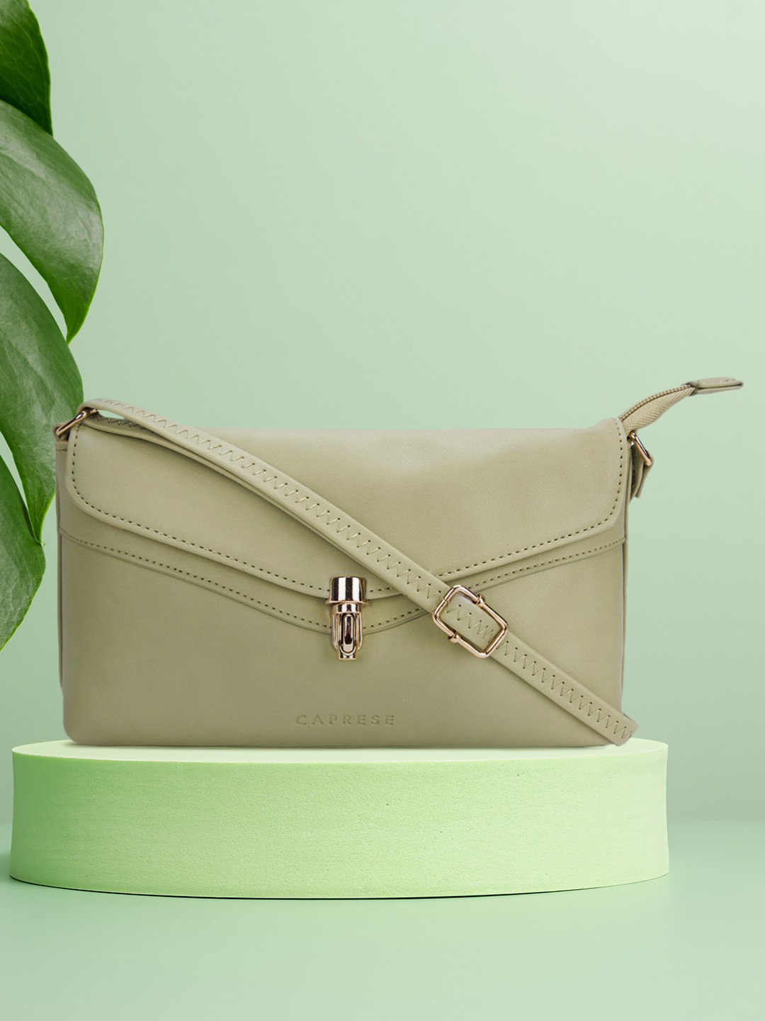 

Caprese Grey Solid Sling Bag