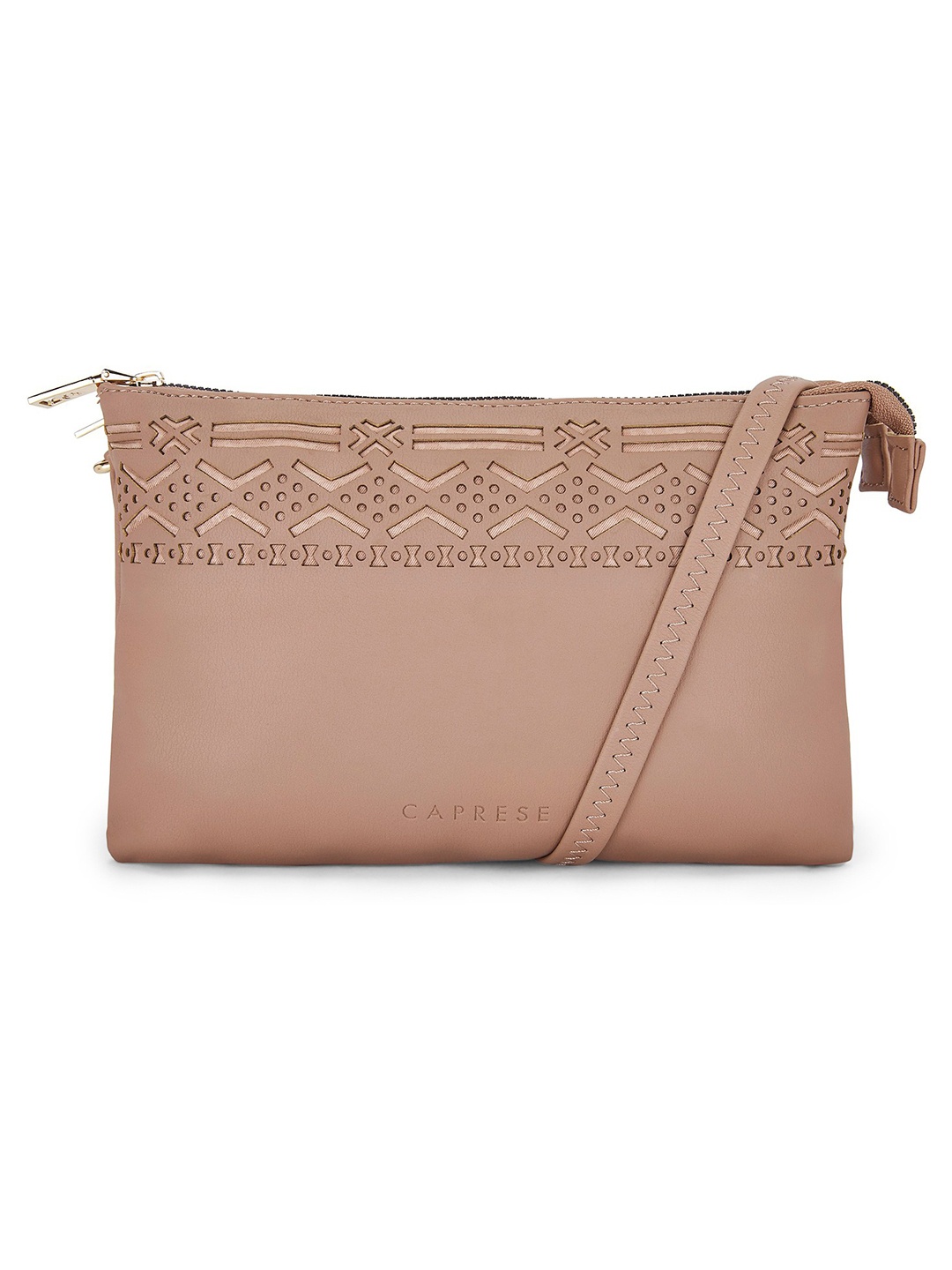 

Caprese Women Brown laser Cut Sling Bag