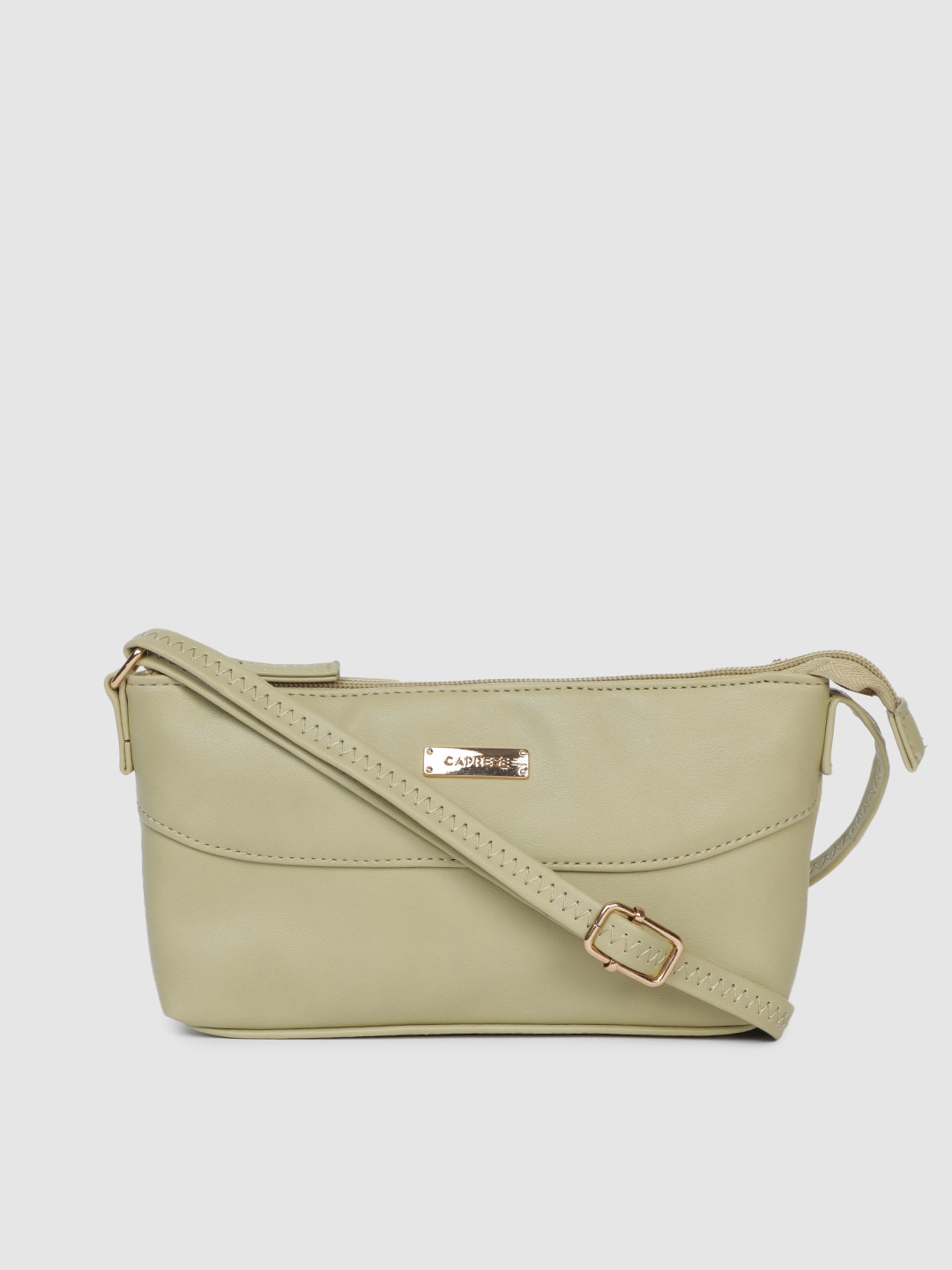 

Caprese Green CLAIRICE Leather Structured Sling Bag