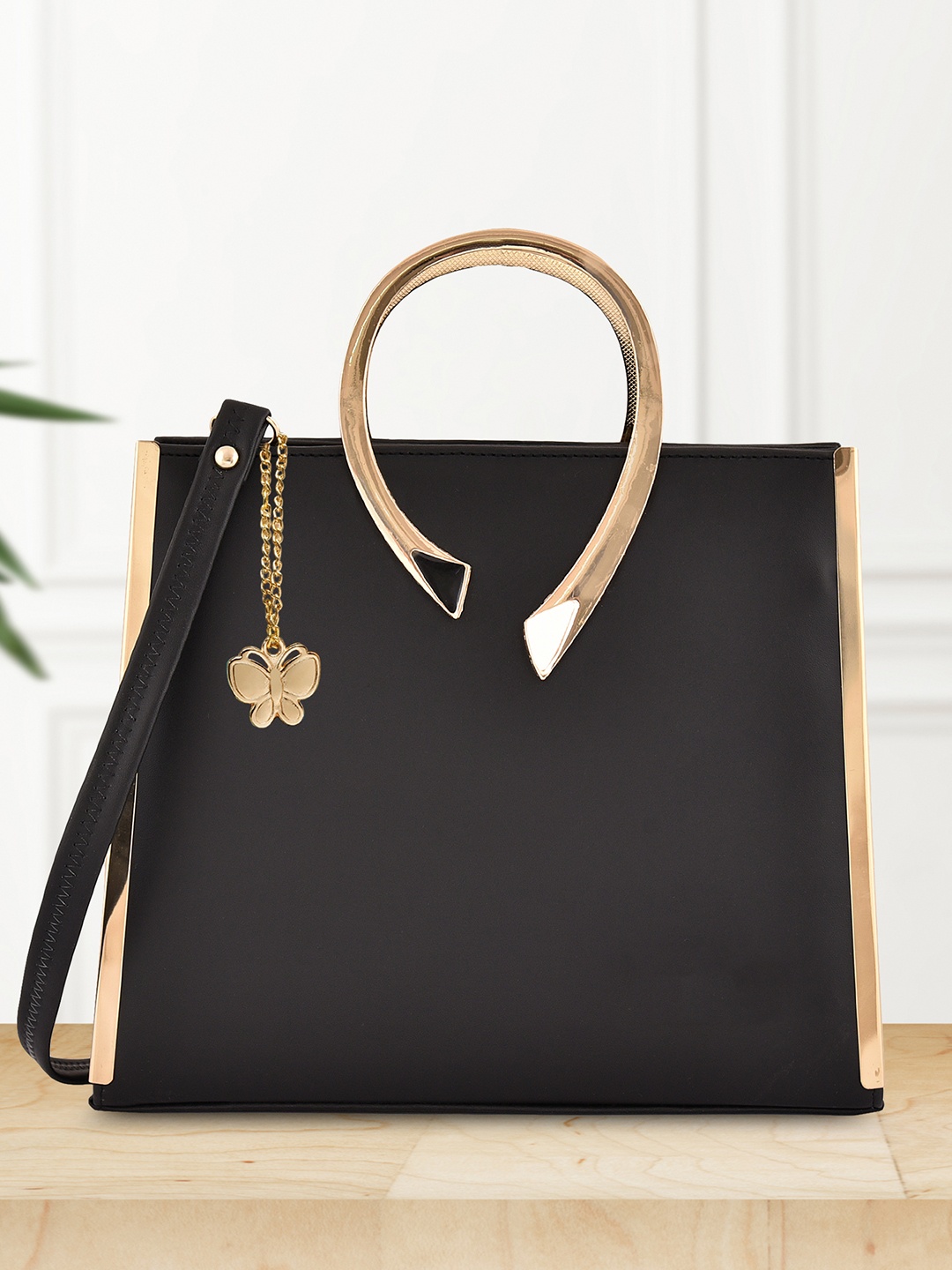 

Butterflies Black Cut-Out Shoulder Bag