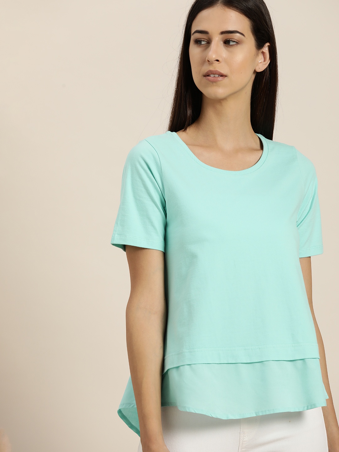 

ether Blue Layered Regular Top