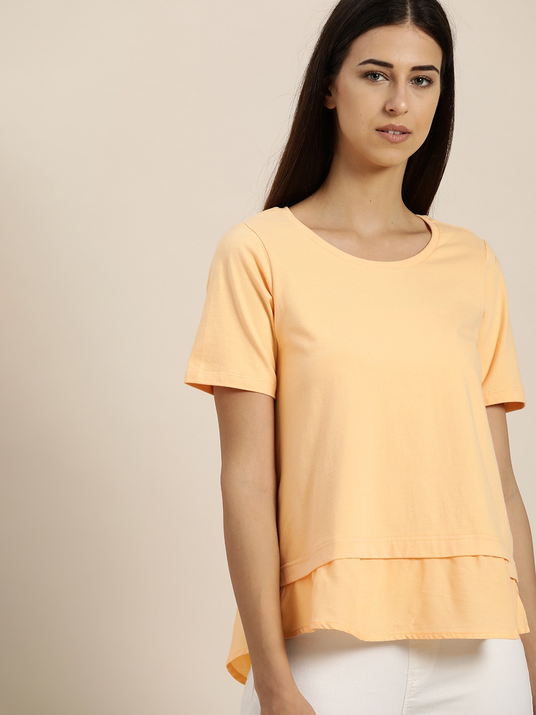 

ether Peach Layered Regular Top