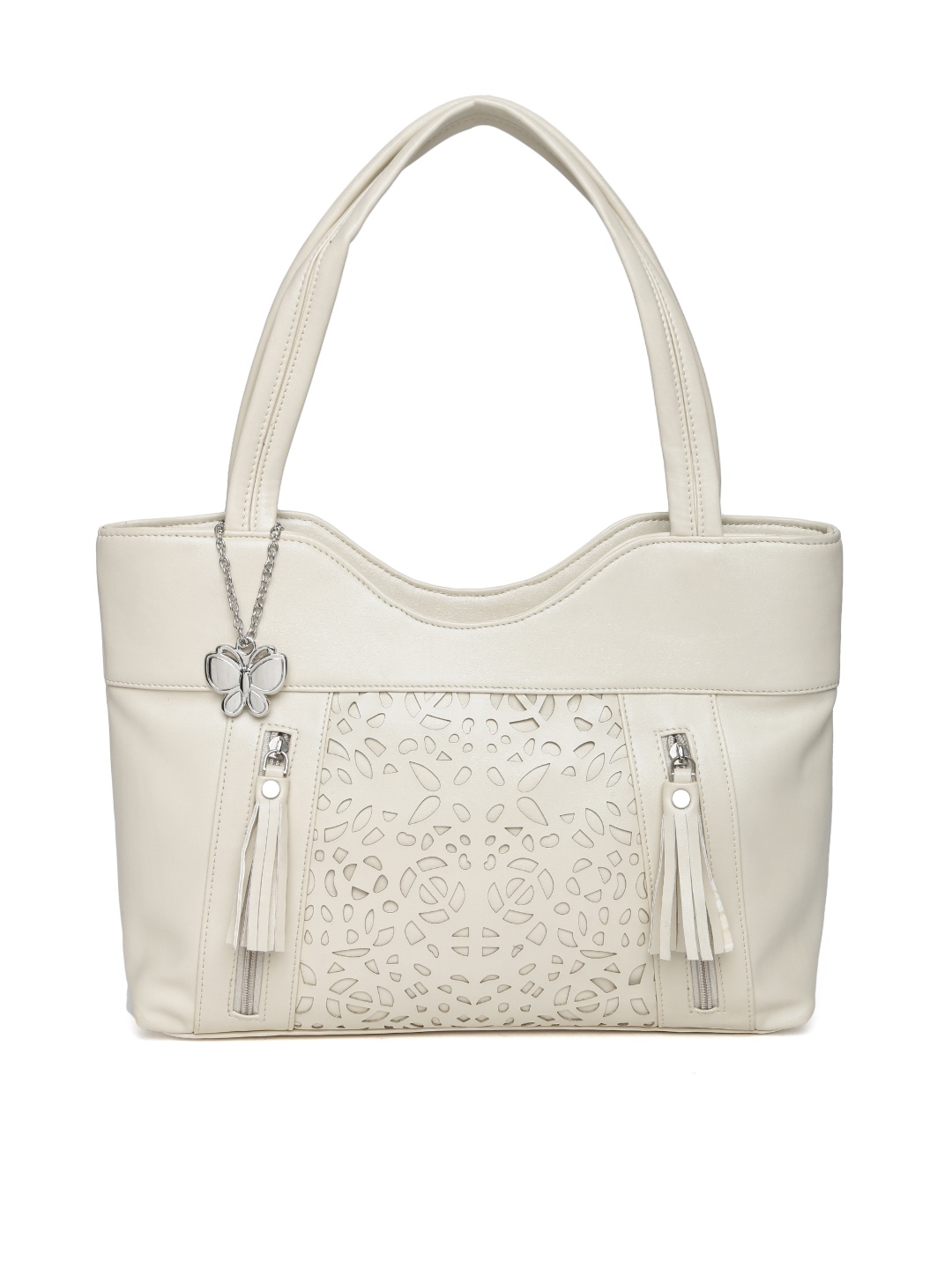 

Butterflies Beige Cut-Out Shoulder Bag