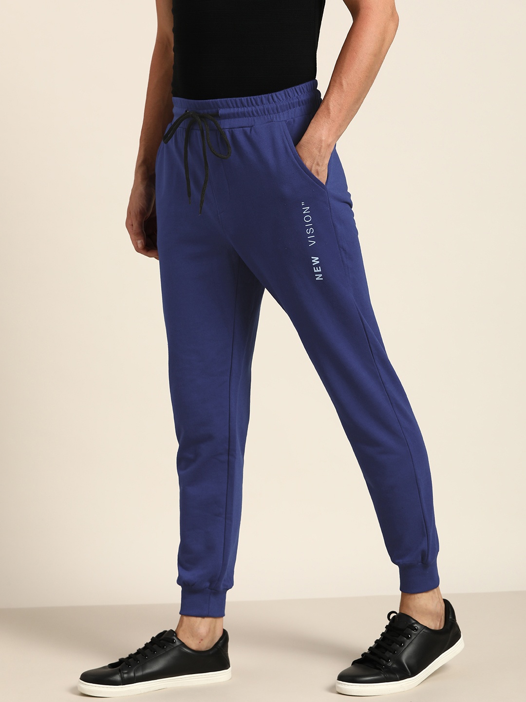 

ether Men Blue Solid Joggers