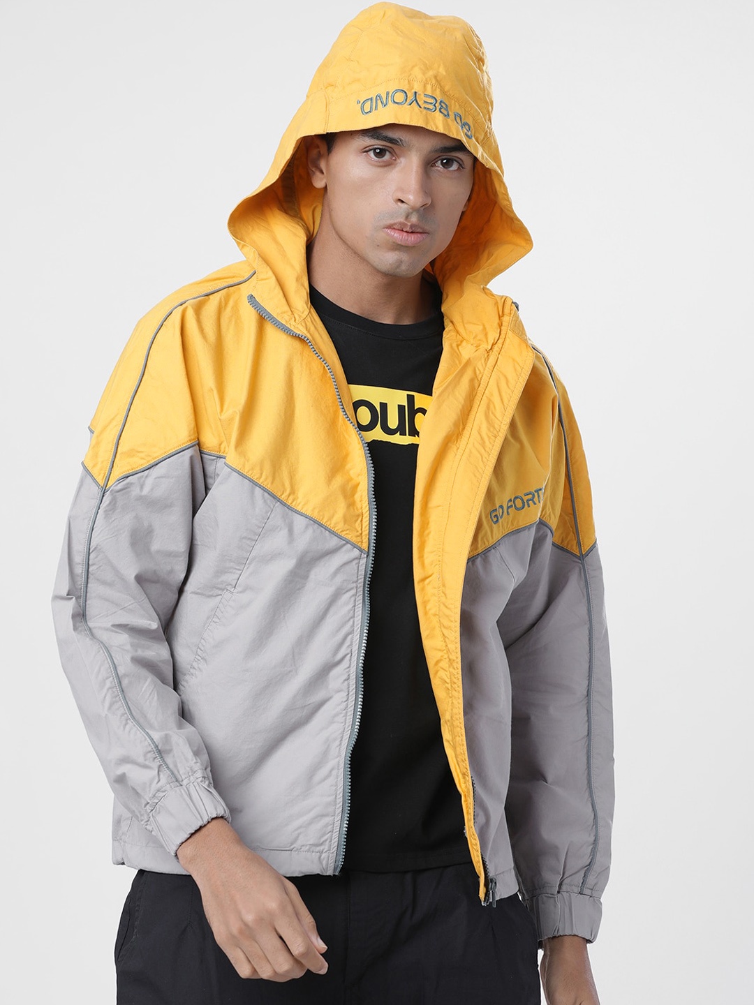

LOCOMOTIVE Men Mustard Colourblocked Tailored Jacket