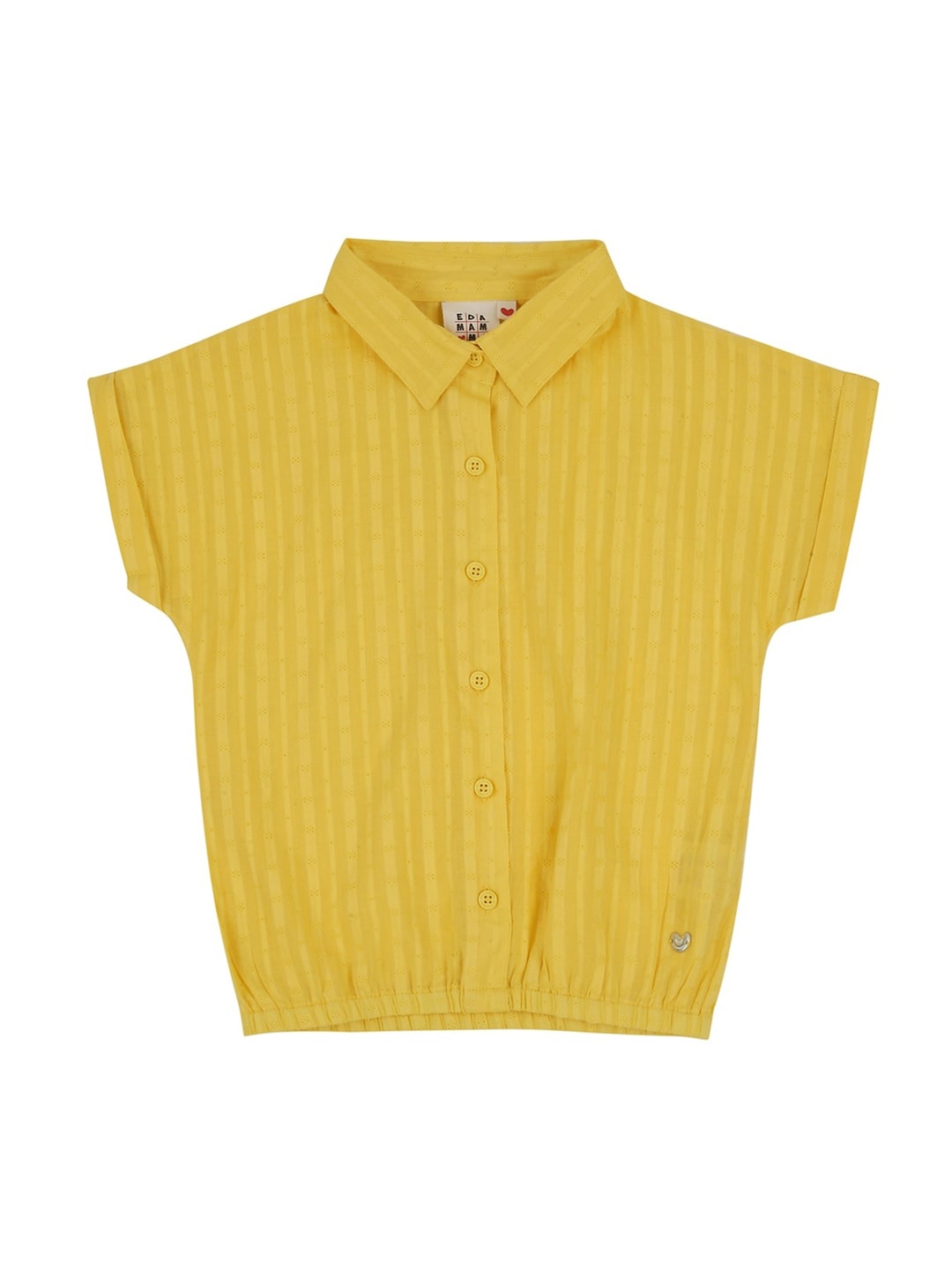 

Ed-a-Mamma Yellow Striped Pure Cotton Shirt Style Sustainable Top