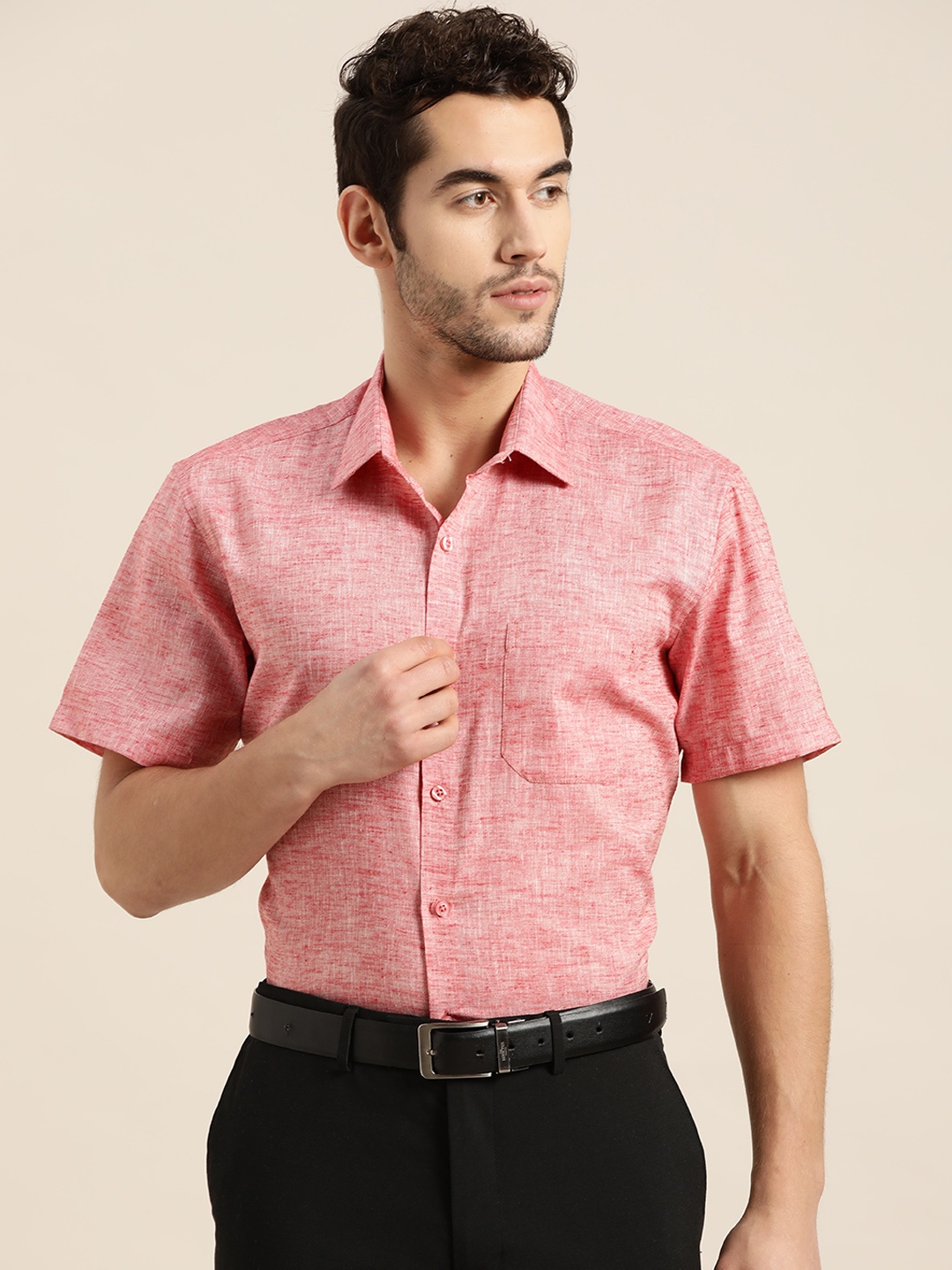 

SOJANYA Men Pink Solid Classic Formal Shirt