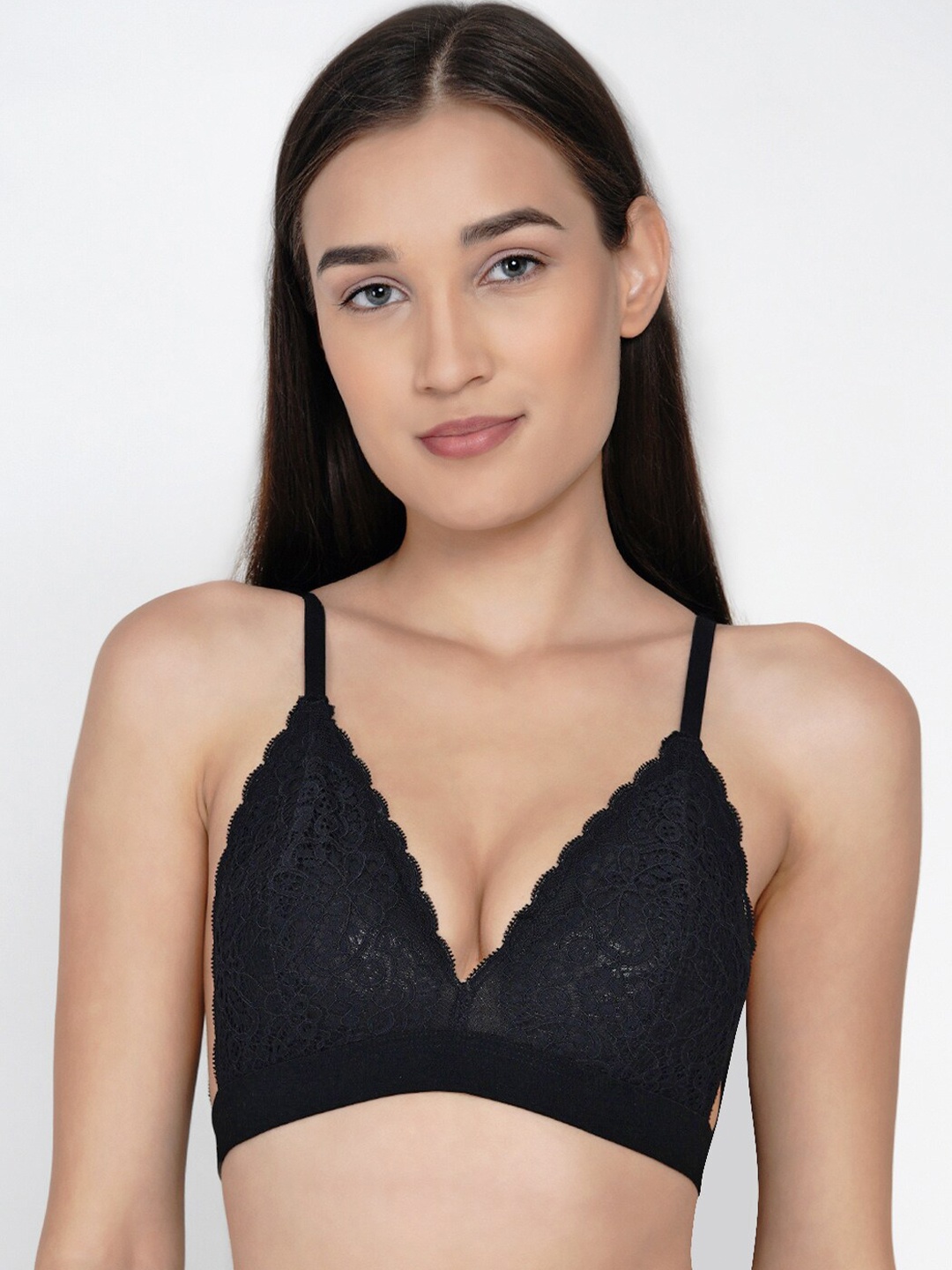 

EROTISSCH Black Lace Non-Wired Non Padded Bralette AIBL-147G-