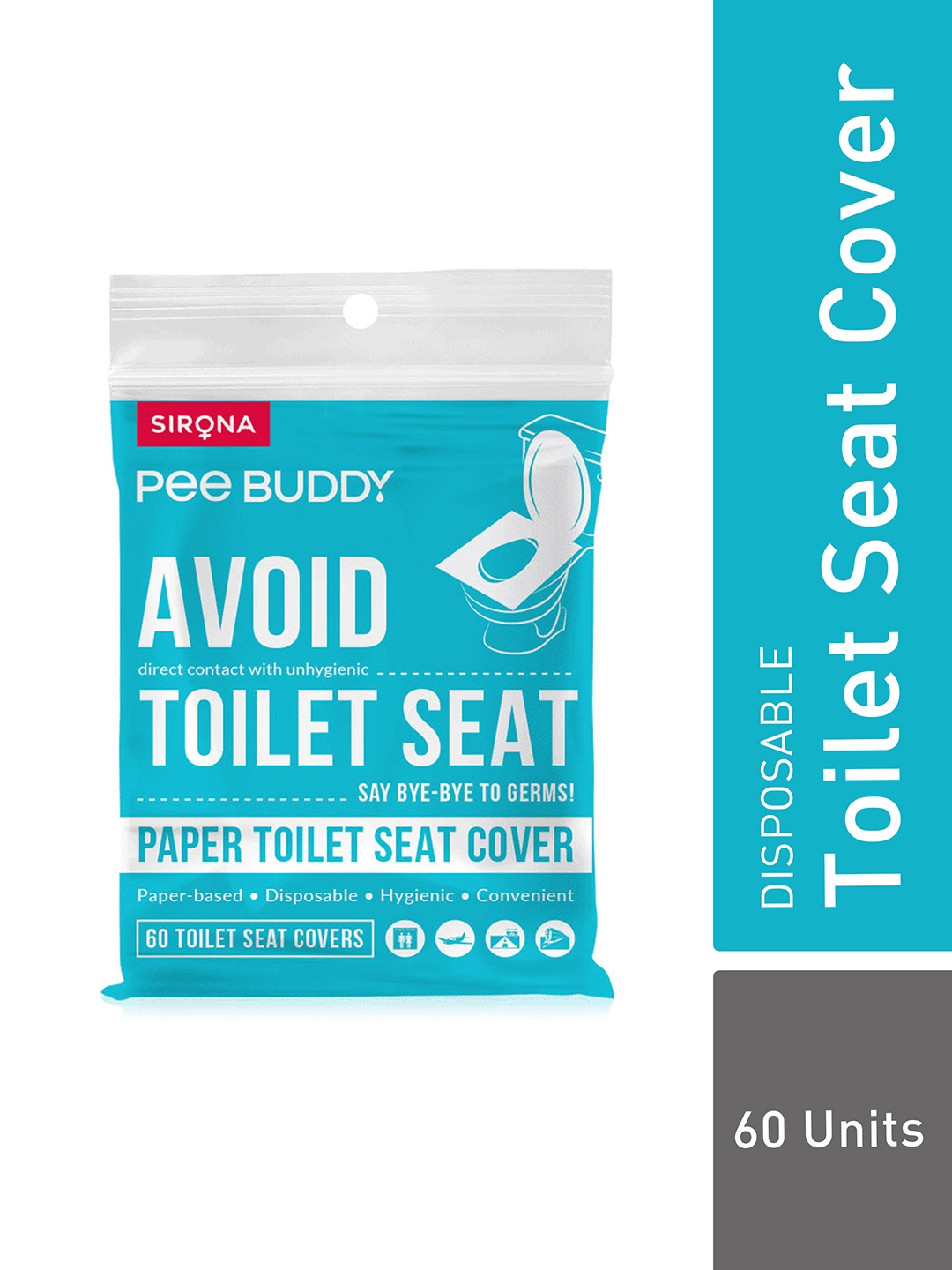 

PeeBuddy Unisex Pack Of 60 Green Disposable Toilet Seat Covers