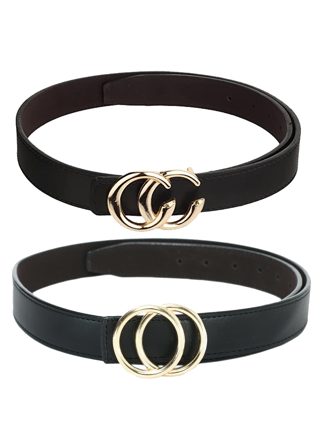 

Kastner Women Black Set of 2 Textured Belt