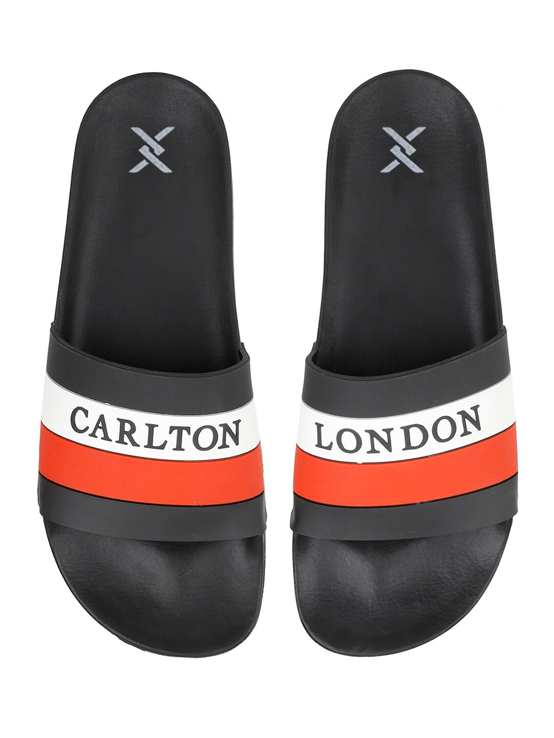 

Carlton London Men Black & Red Printed Sliders