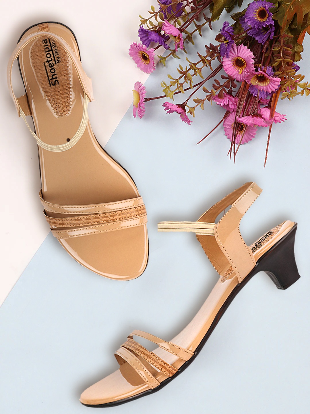 

Shoetopia Women Beige Solid Block Heels