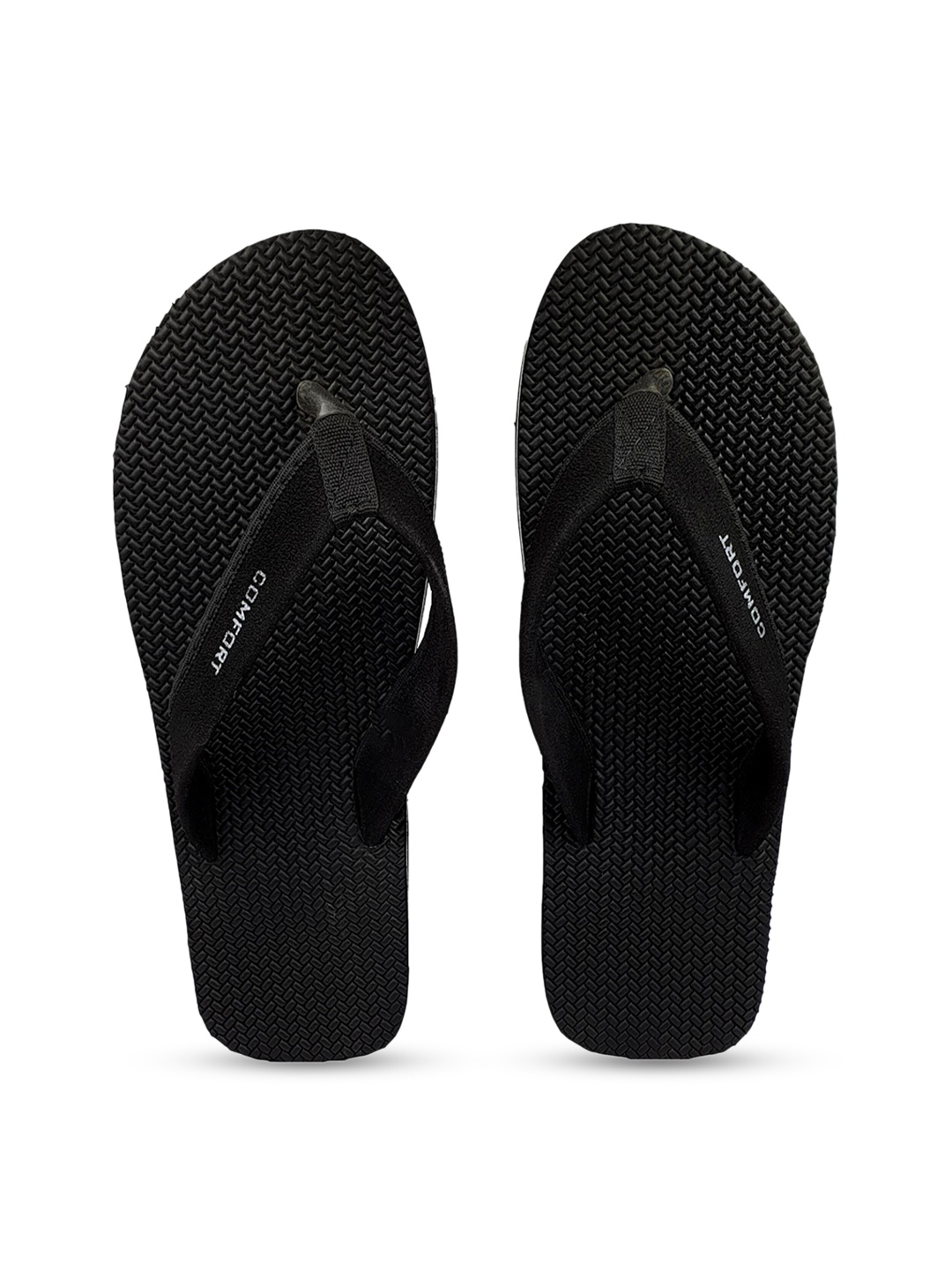 

Pampy Angel Men Black Self Design Water-Resistant Thong Flip-Flops