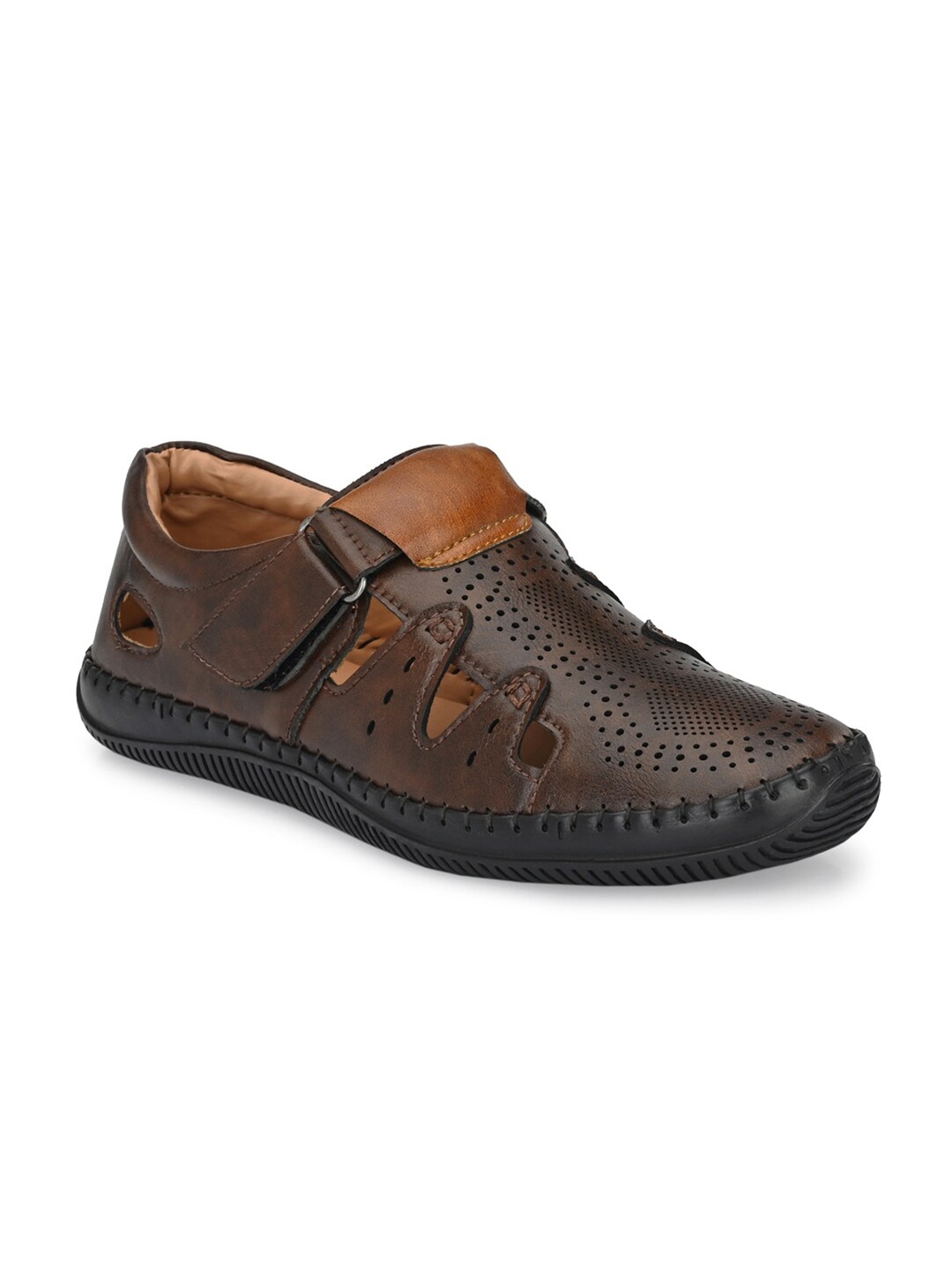 

Mactree Men Brown & Black Shoe-Style Sandals