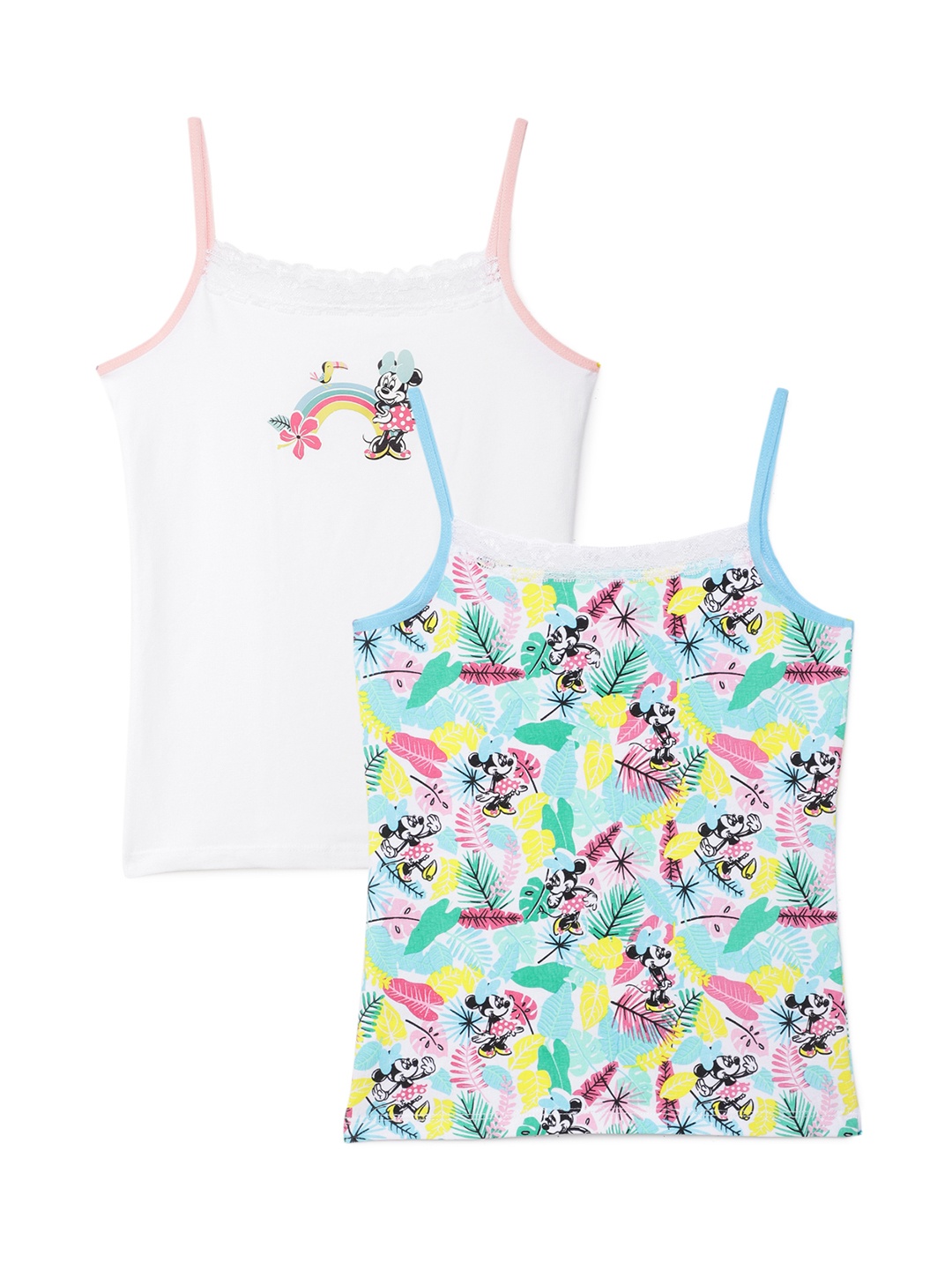 

Charm n Cherish Girls Pack Of 2 Disney Minnie Mouse Printed Camisoles, White
