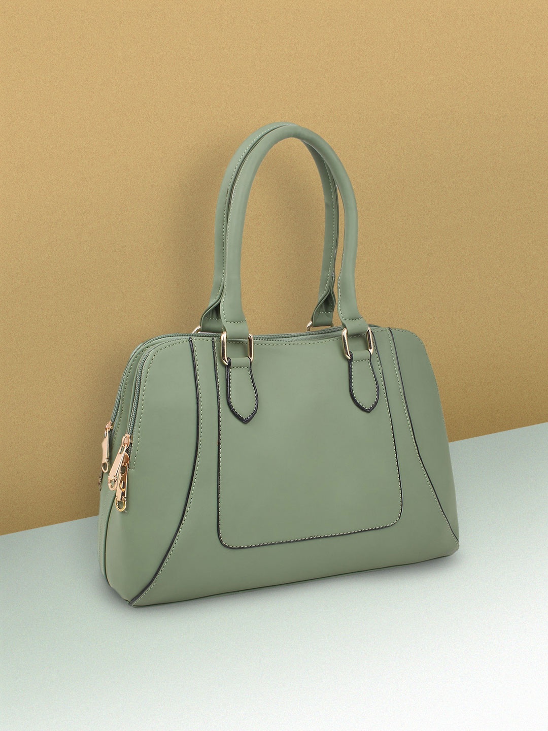 

LEGAL BRIBE Green Solid Handheld Bag