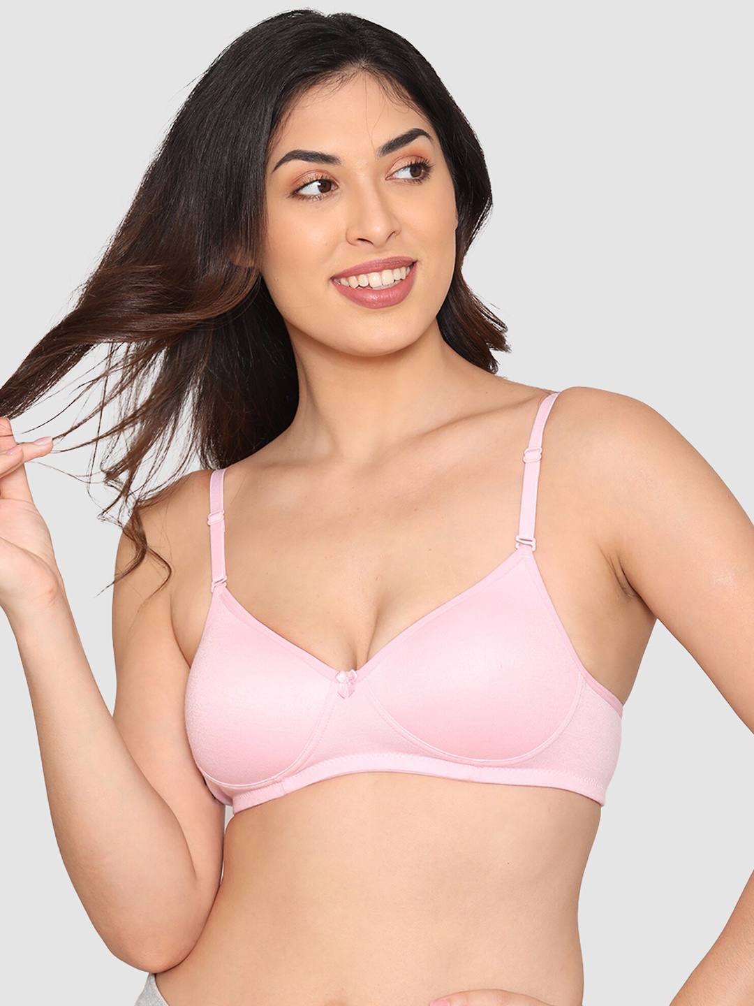 

Kalyani Pink Solid Non-Wired Lightly Padded T-shirt Bra