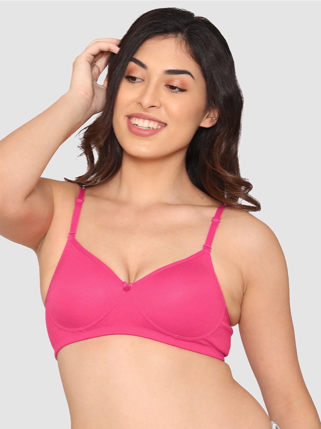 

Kalyani Pink Solid Non-Wired Lightly Padded T-shirt Bra 18055