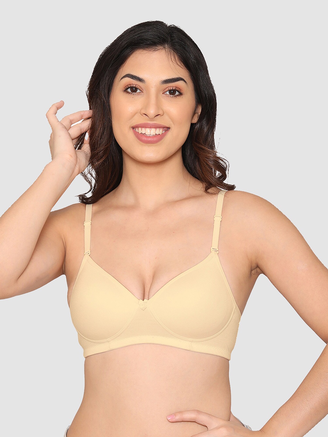 

Kalyani Beige Solid Non-Wired Lightly Padded T-shirt Bra 18079