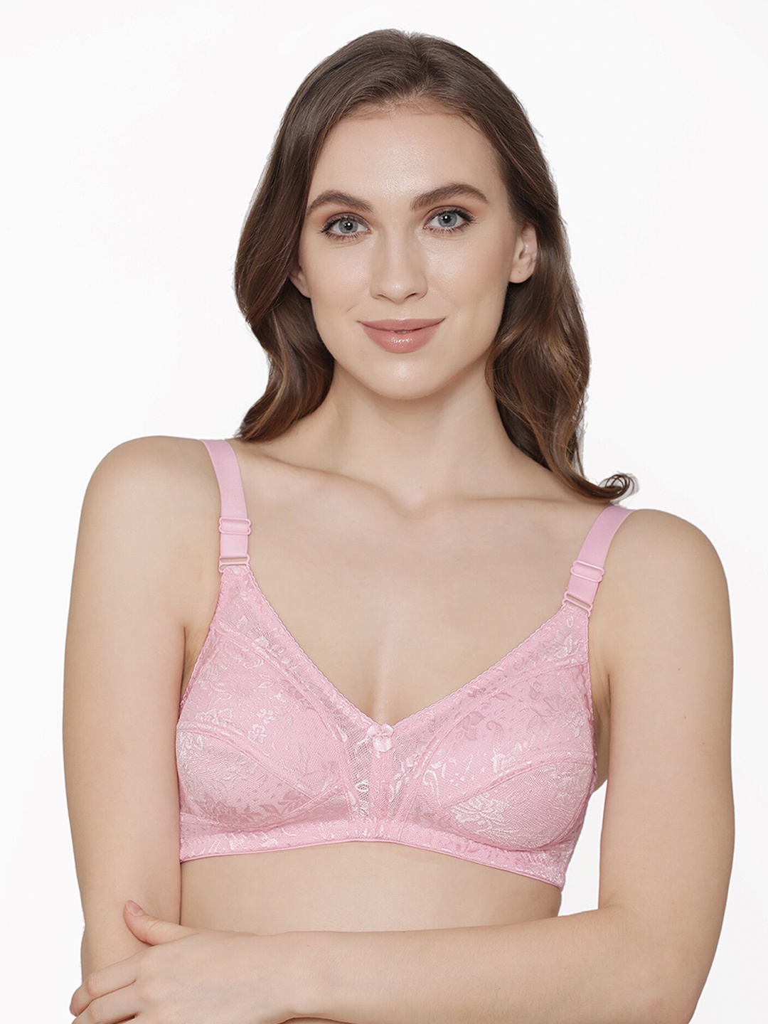 

Kalyani Pink Lace Non-Wired Non Padded Everyday Bra 1200015