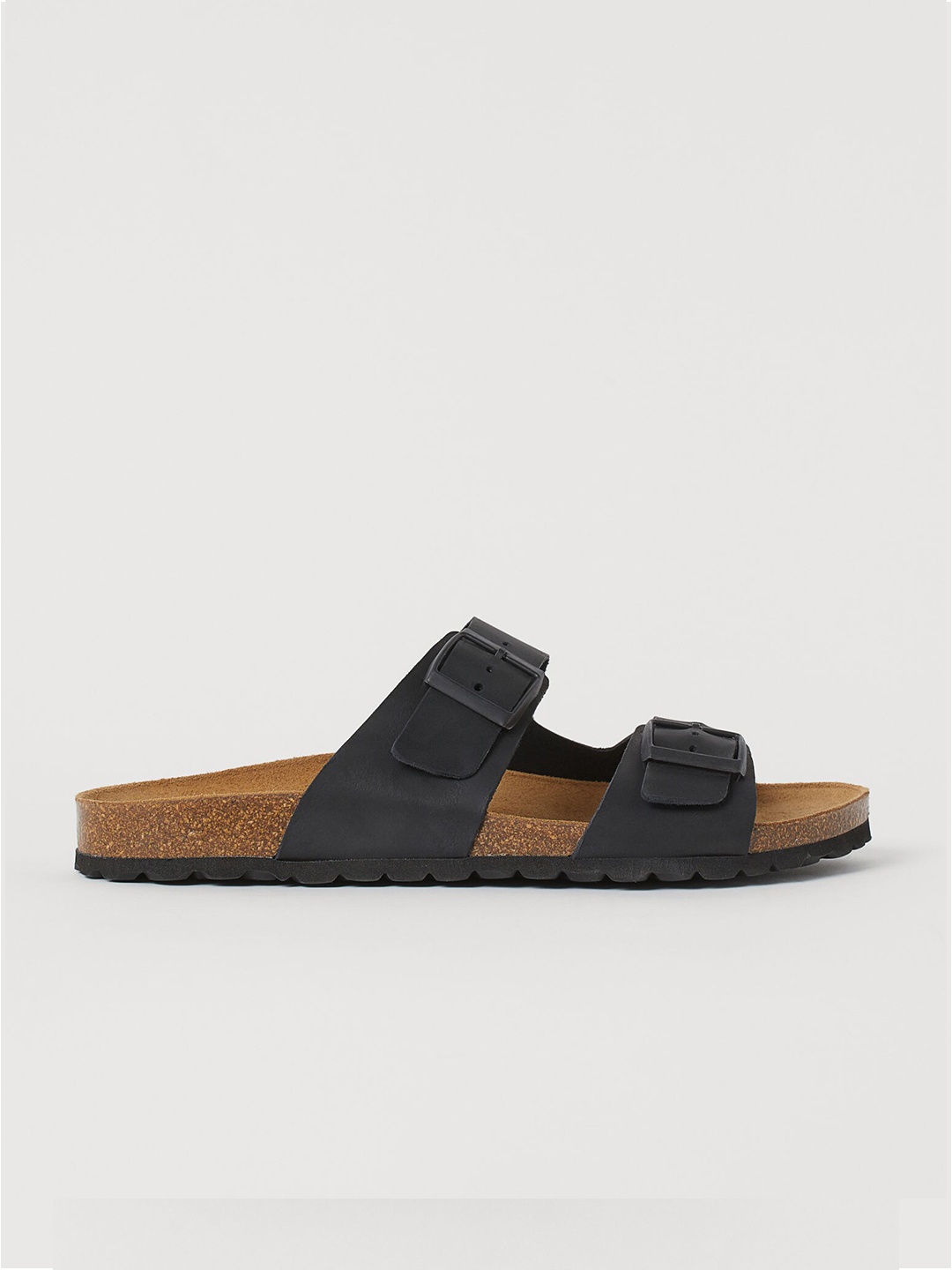 

H&M Men Black Leather Mules