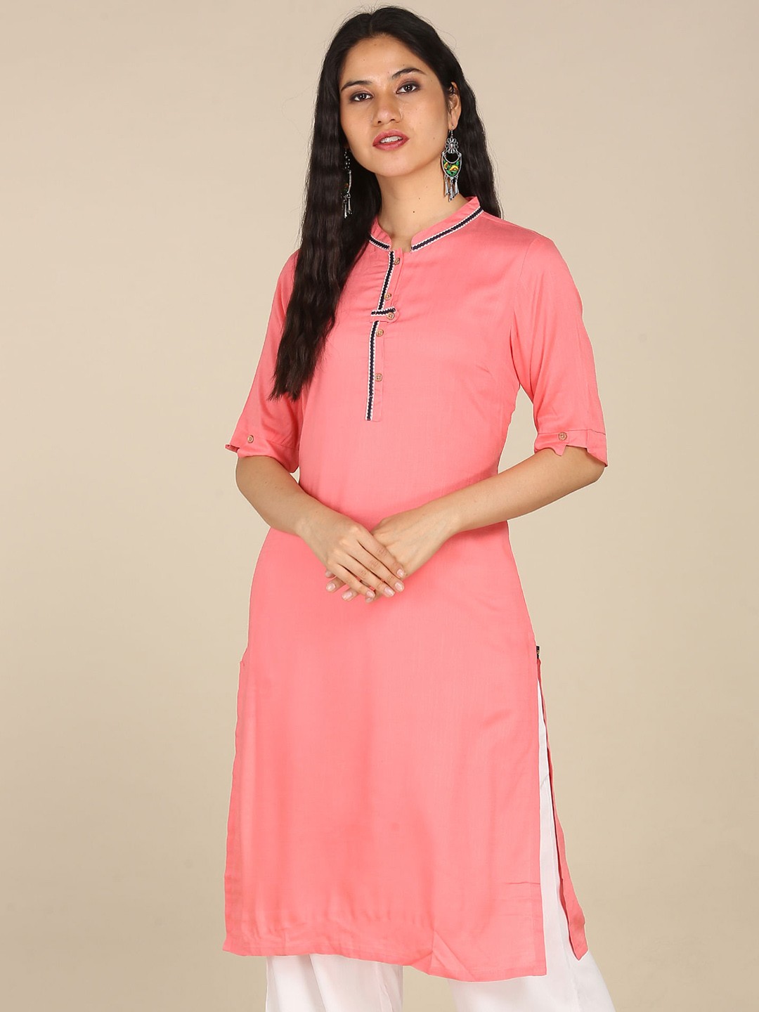 

Karigari Women Pink Solid Kurta