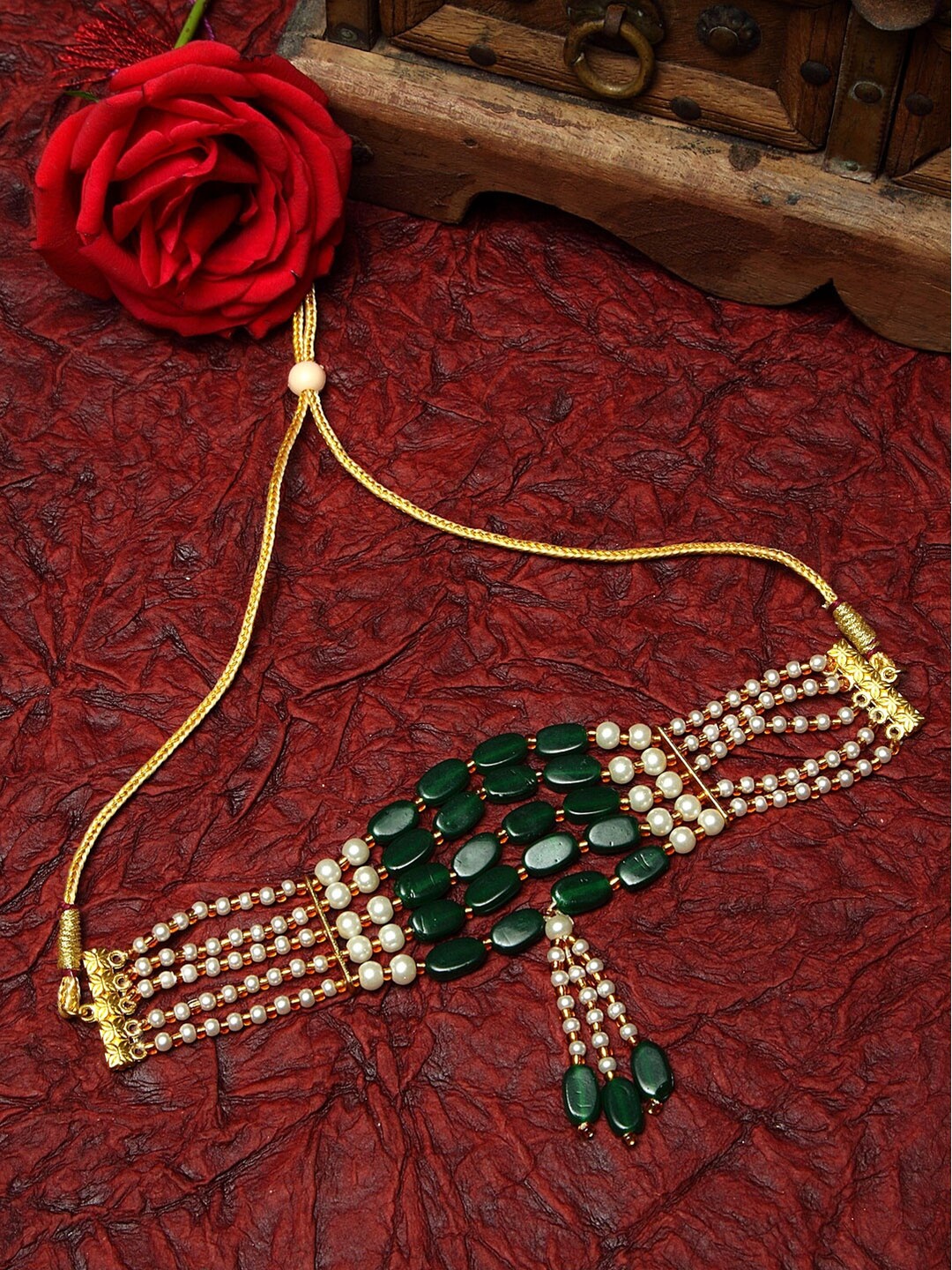 

Moedbuille Gold-Toned & White Choker Necklace