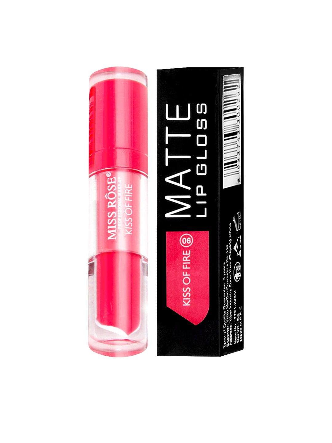 

MISS ROSE Matte Lip Gloss Kiss Of Fire, Pink
