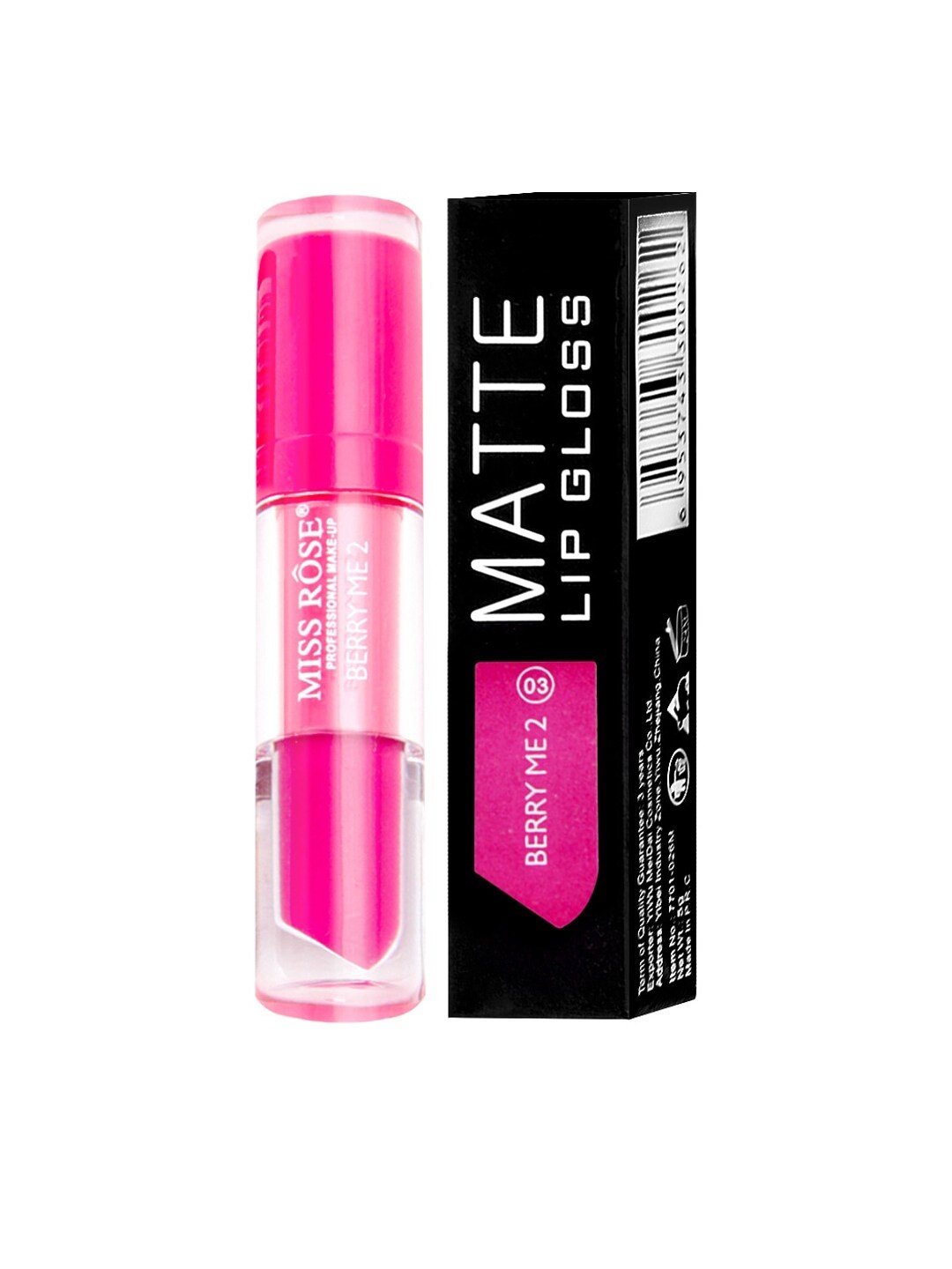 

MISS ROSE Matte LipGloss Berry Me2 7701-026M 03 20 gm, Pink