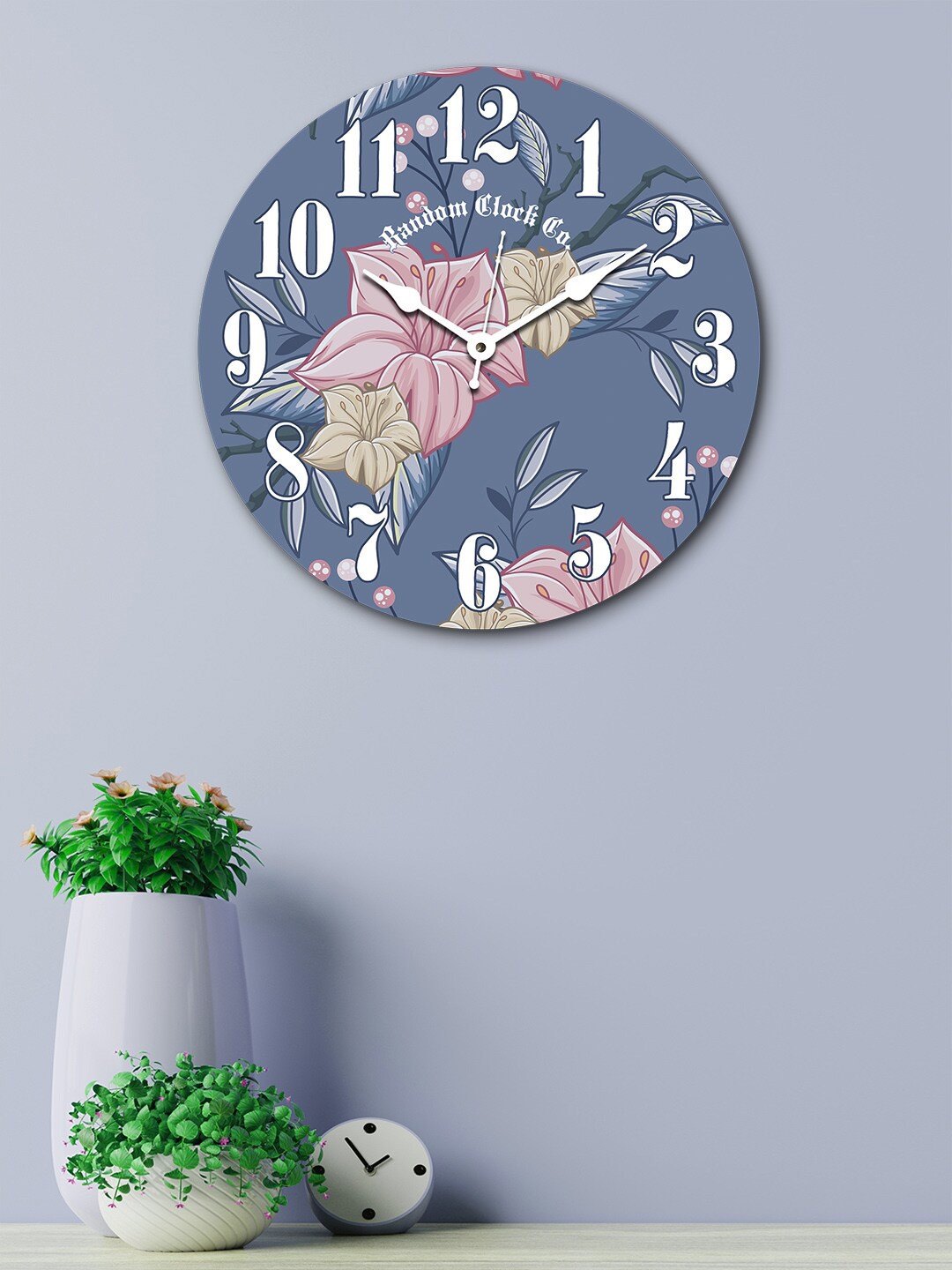 

RANDOM Grey & Pink Round Printed Wooden 29 cm Analogue Wall Clock