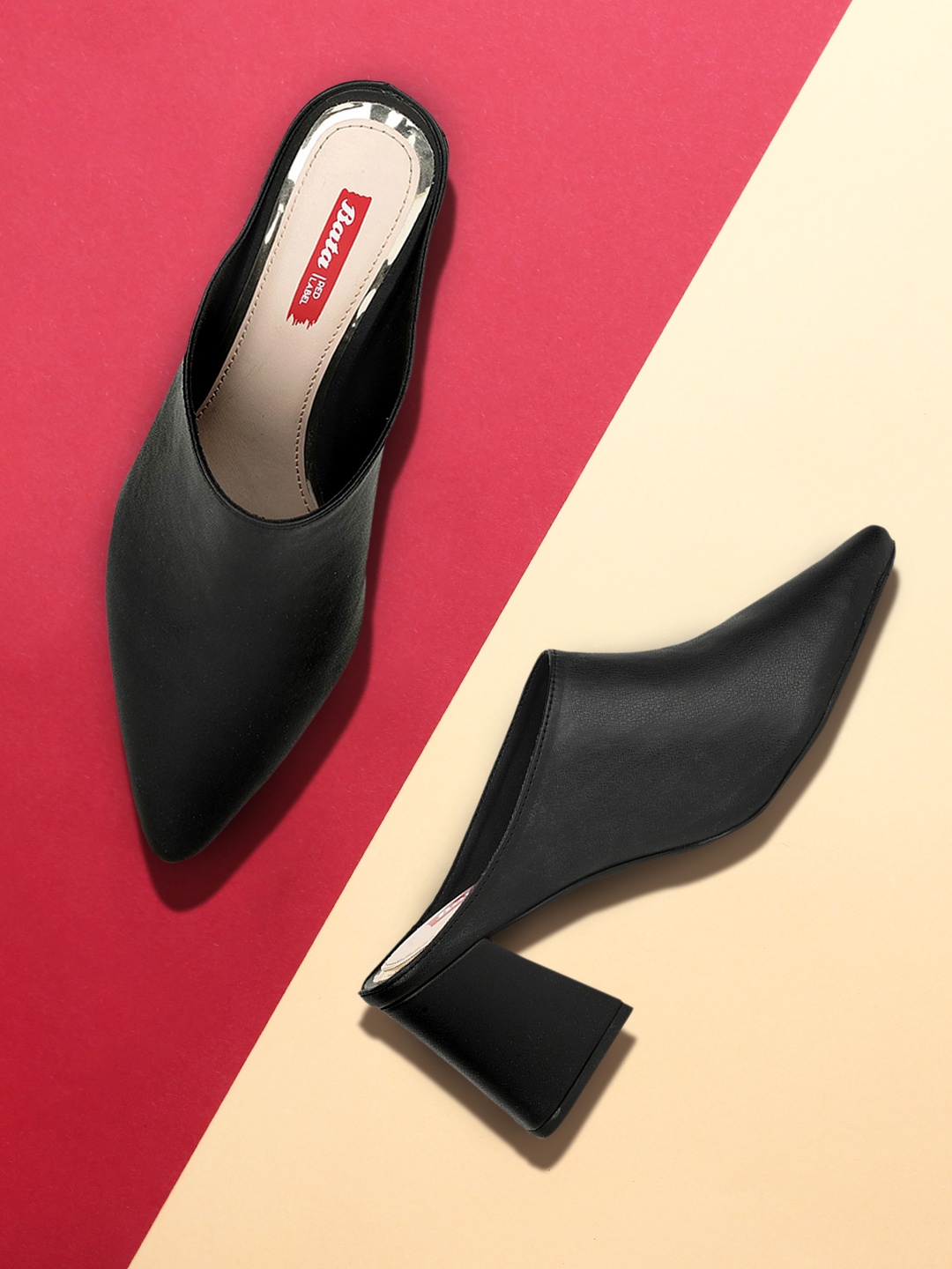 

Bata Women Black Solid Block Heels
