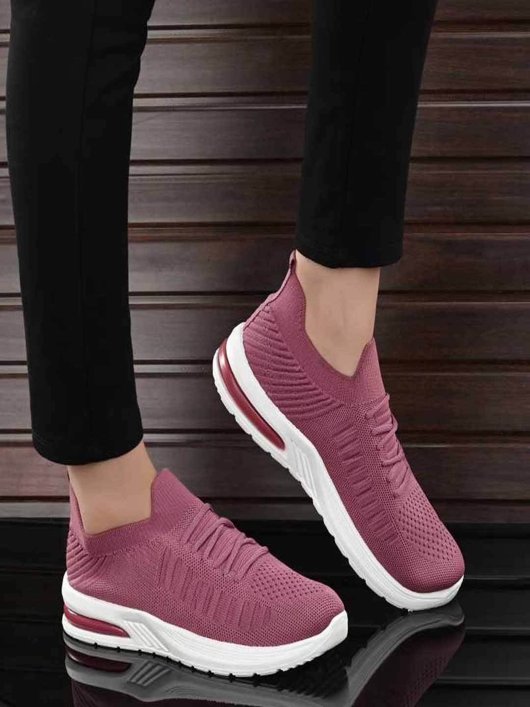

Shoetopia Women Purple Woven Design Sneakers Casual Shoes