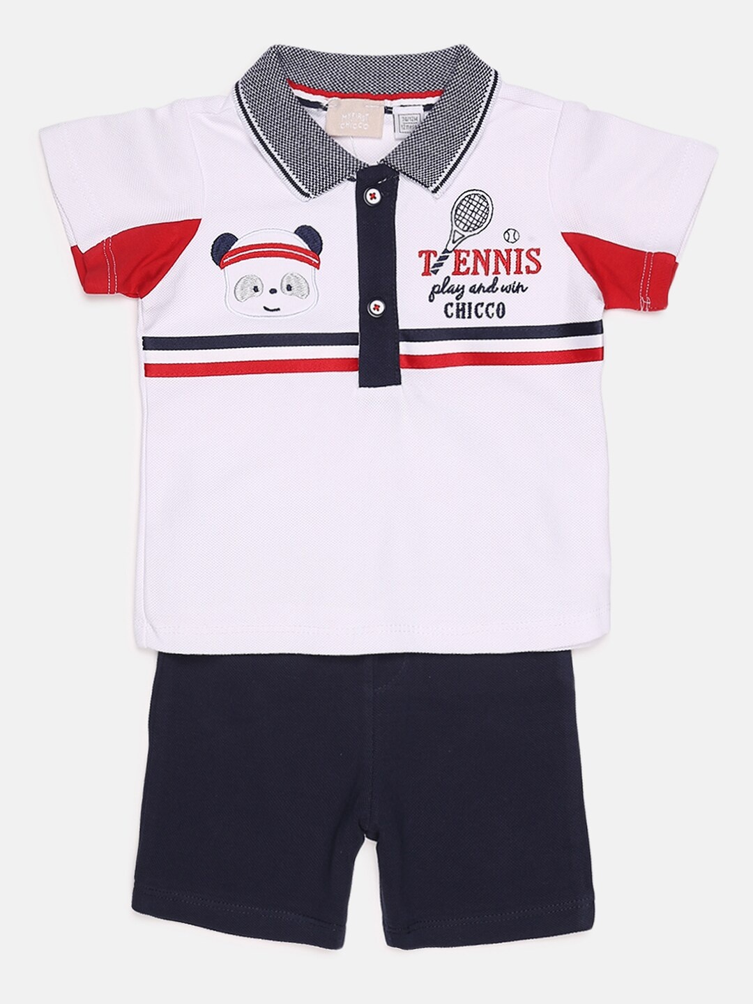 

Chicco Boys Blue & White Printed T-shirt with Shorts