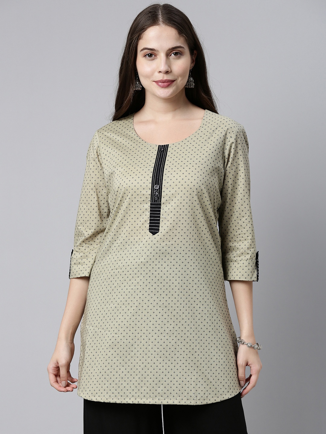 

ETIQUETTE Women Green & Black Printed Kurta