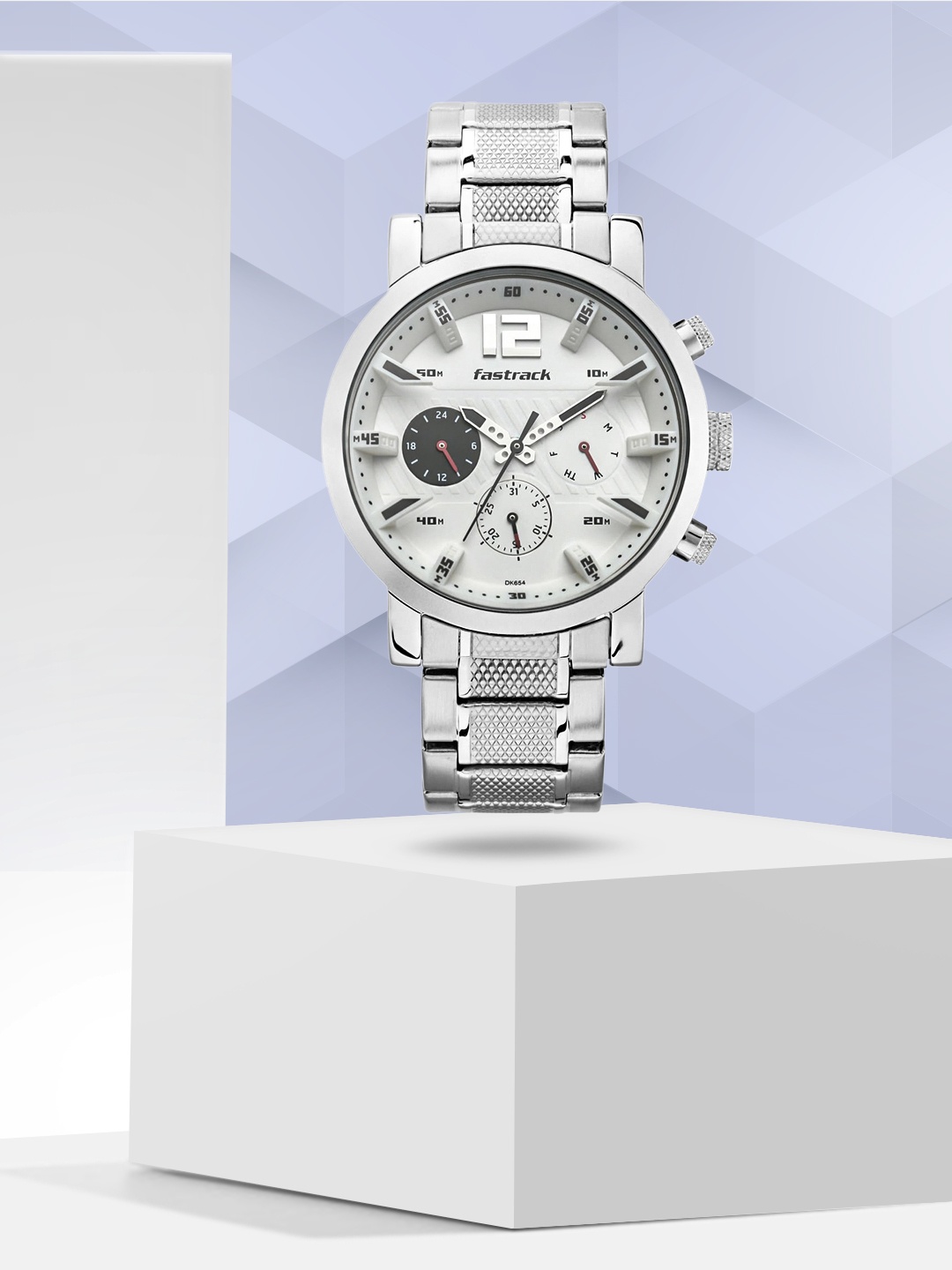 

Fastrack Men Silver-Toned Analogue Watch 3227SM02
