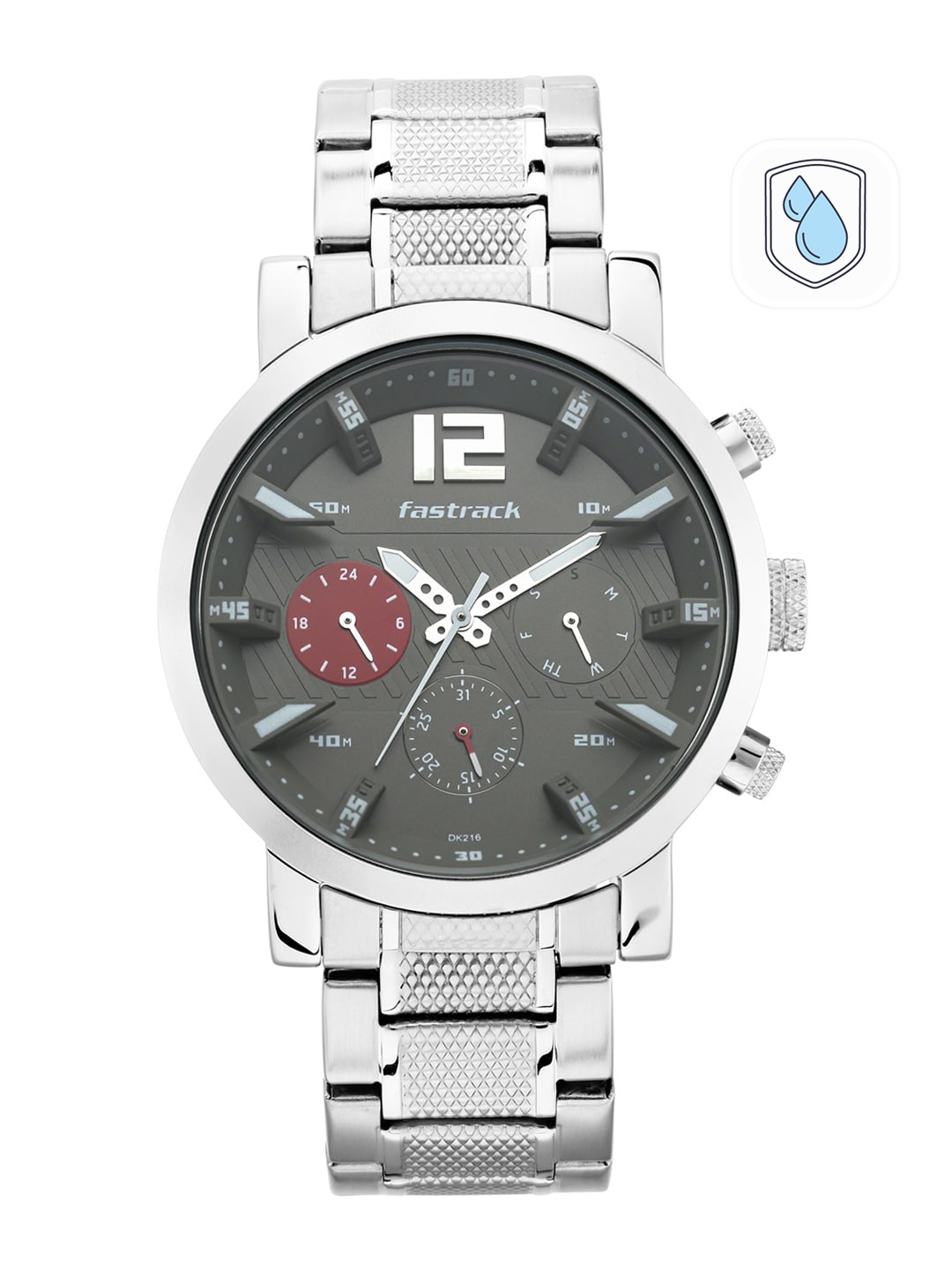 

Fastrack Men Grey & Silver-Toned Analogue Watch 3227SM01